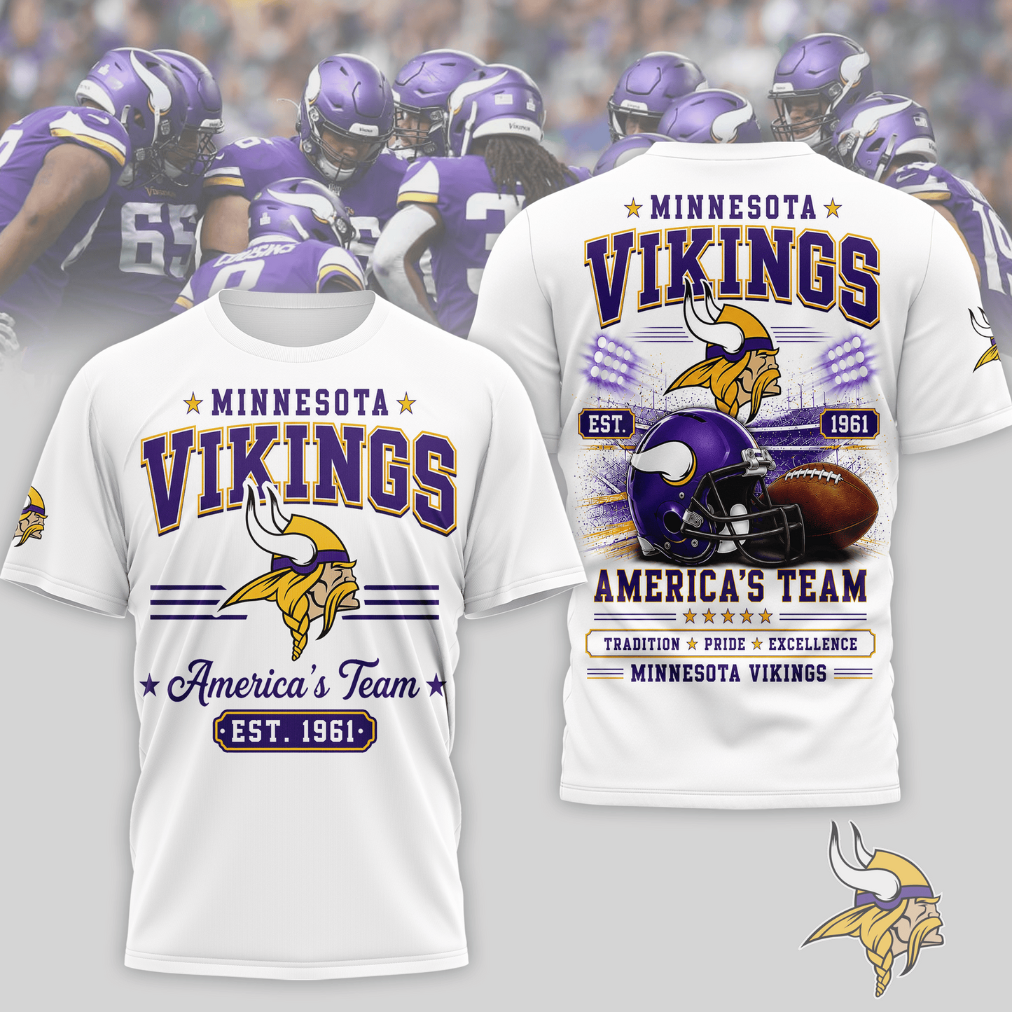 MIN x NFL Premium Team Tradition Pride 3D Shirt