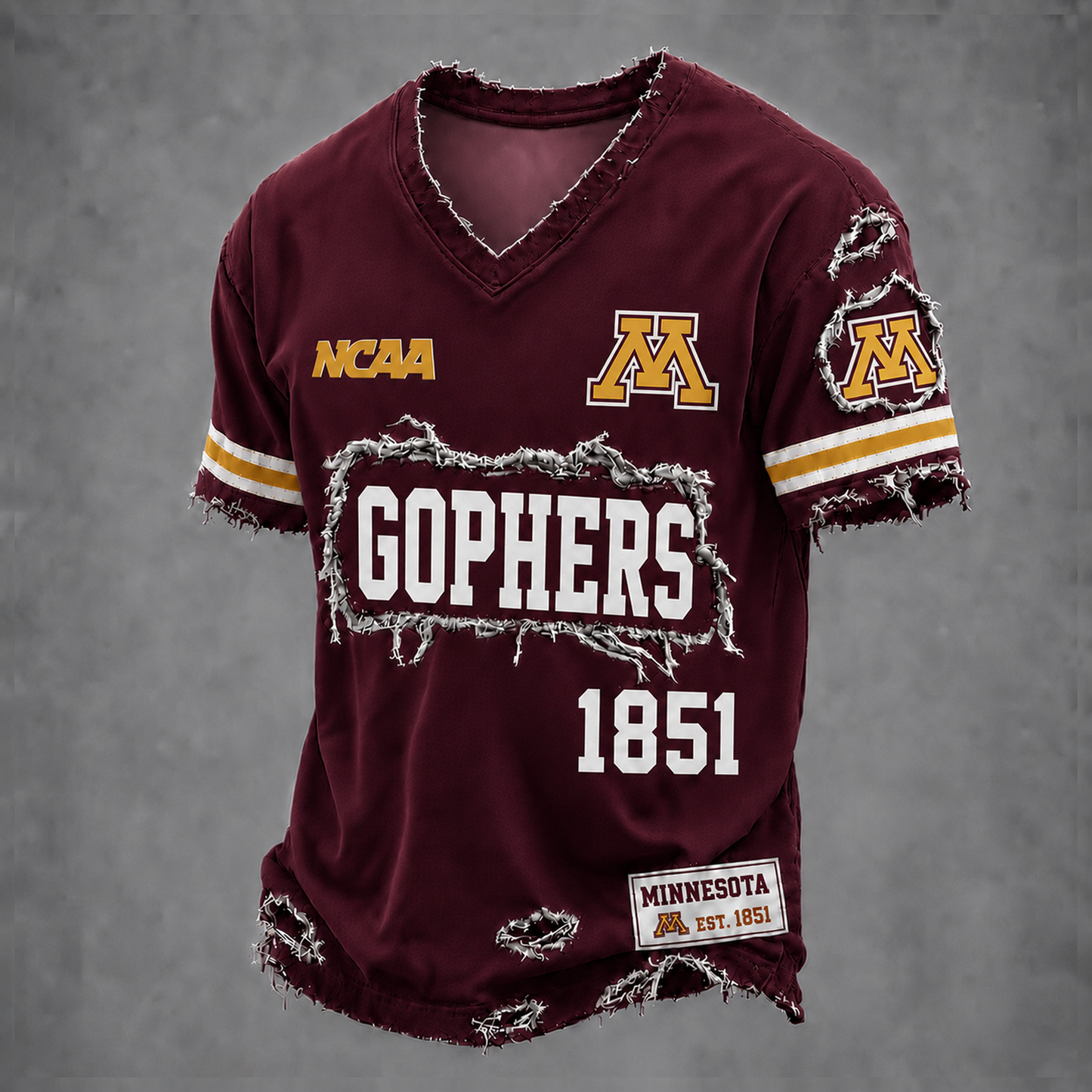 MINN x NCAA LUXURY V-Neck T-Shirt 0506 DatND DVT
