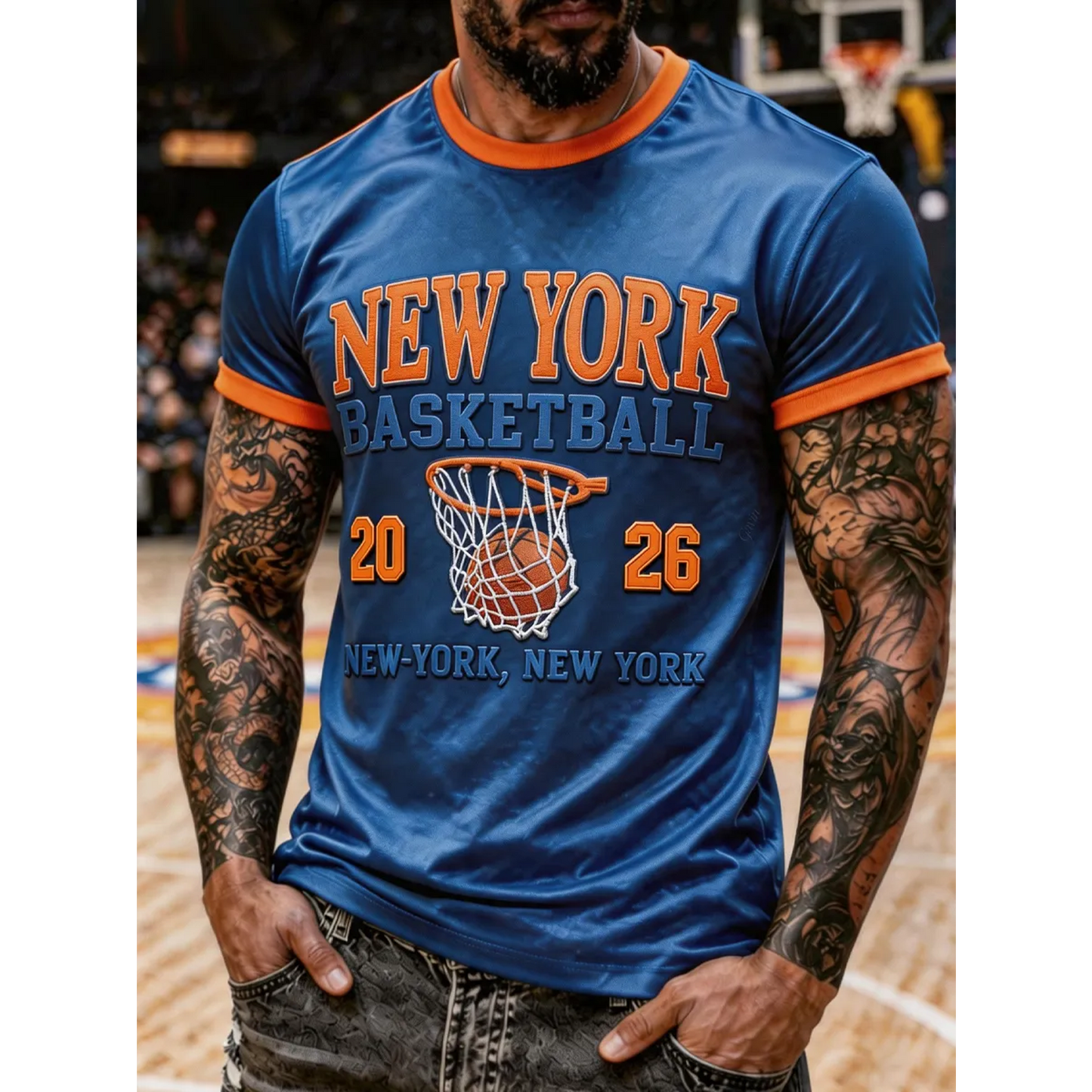Men'S NYK Basketball Print Shirt V6 DATND TANTD 090626
