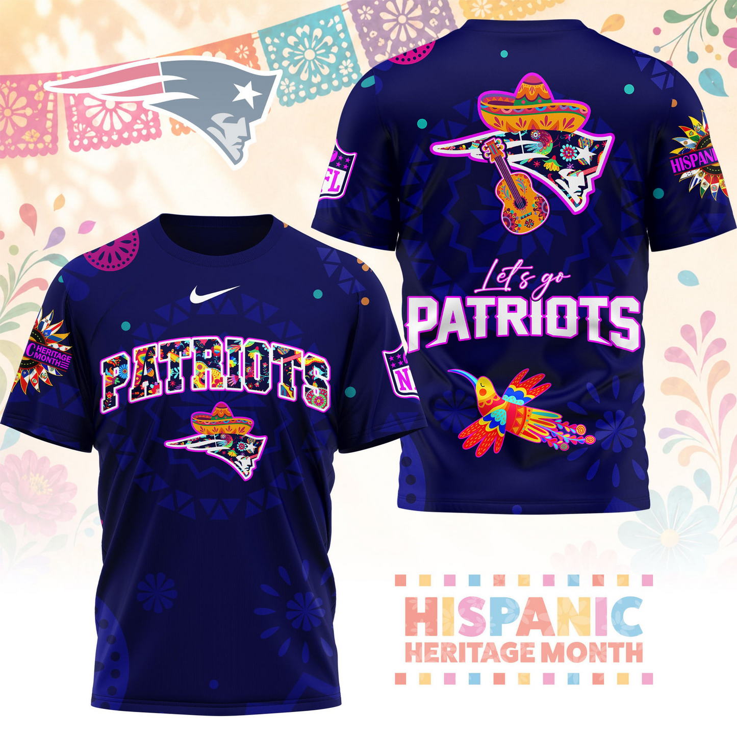 NE x NFL Hispanic Heritage Fiesta 3D Shirt 2007