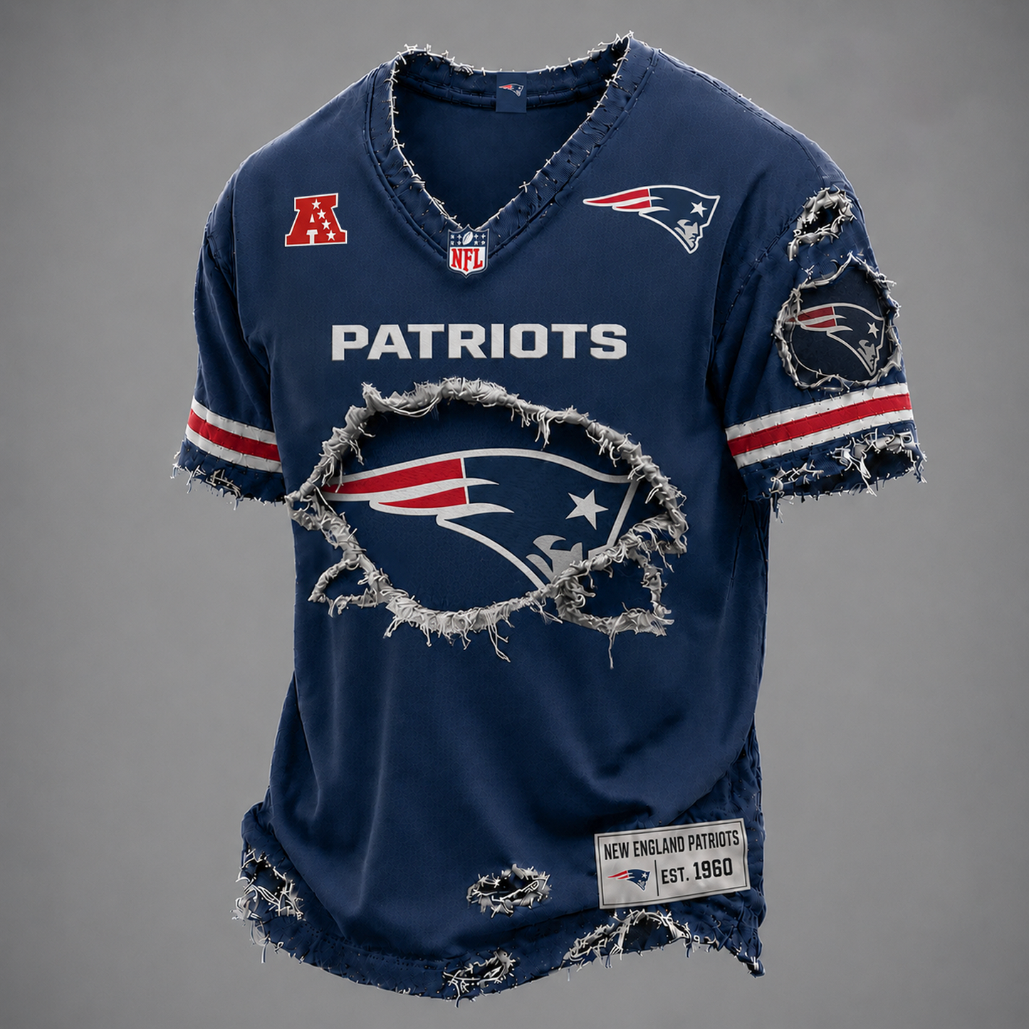 NE x NFL LUXURY V-Neck T-Shirt V3 1906