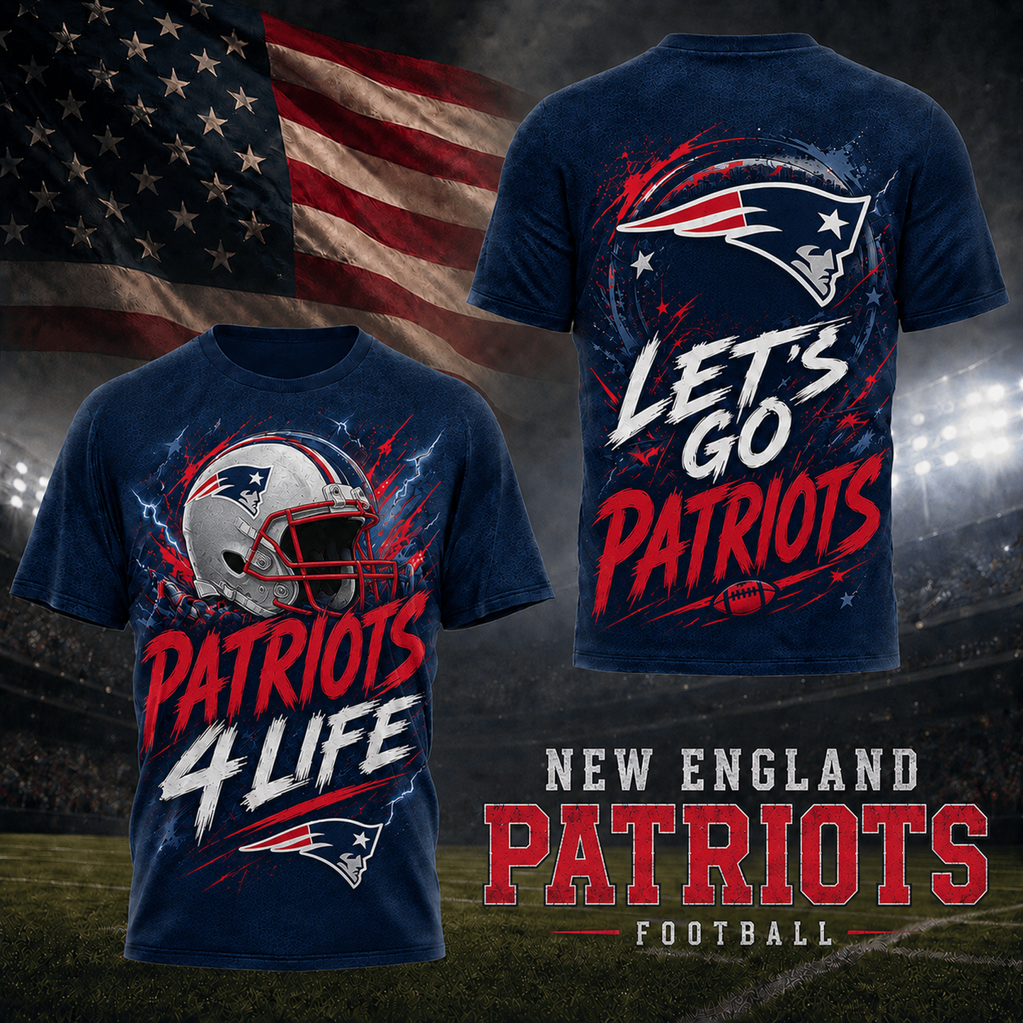 NE x NFL Premium Fan For Life 3D Shirt