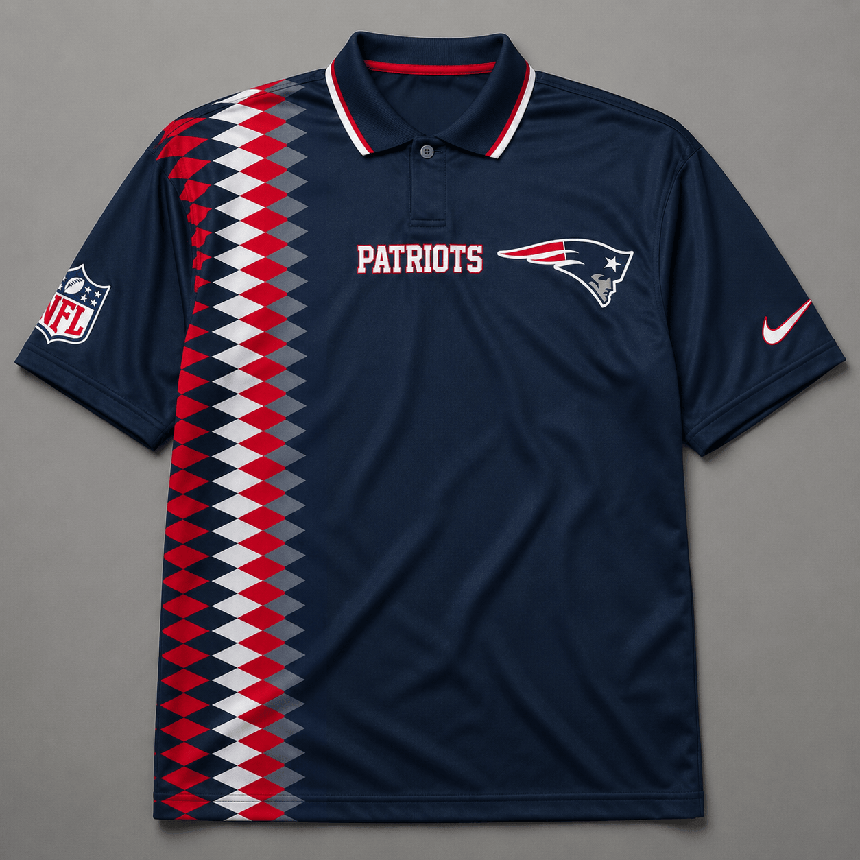 NEP Premium NFL Men’s Sporty Zigzag Stripe Polo Shirt