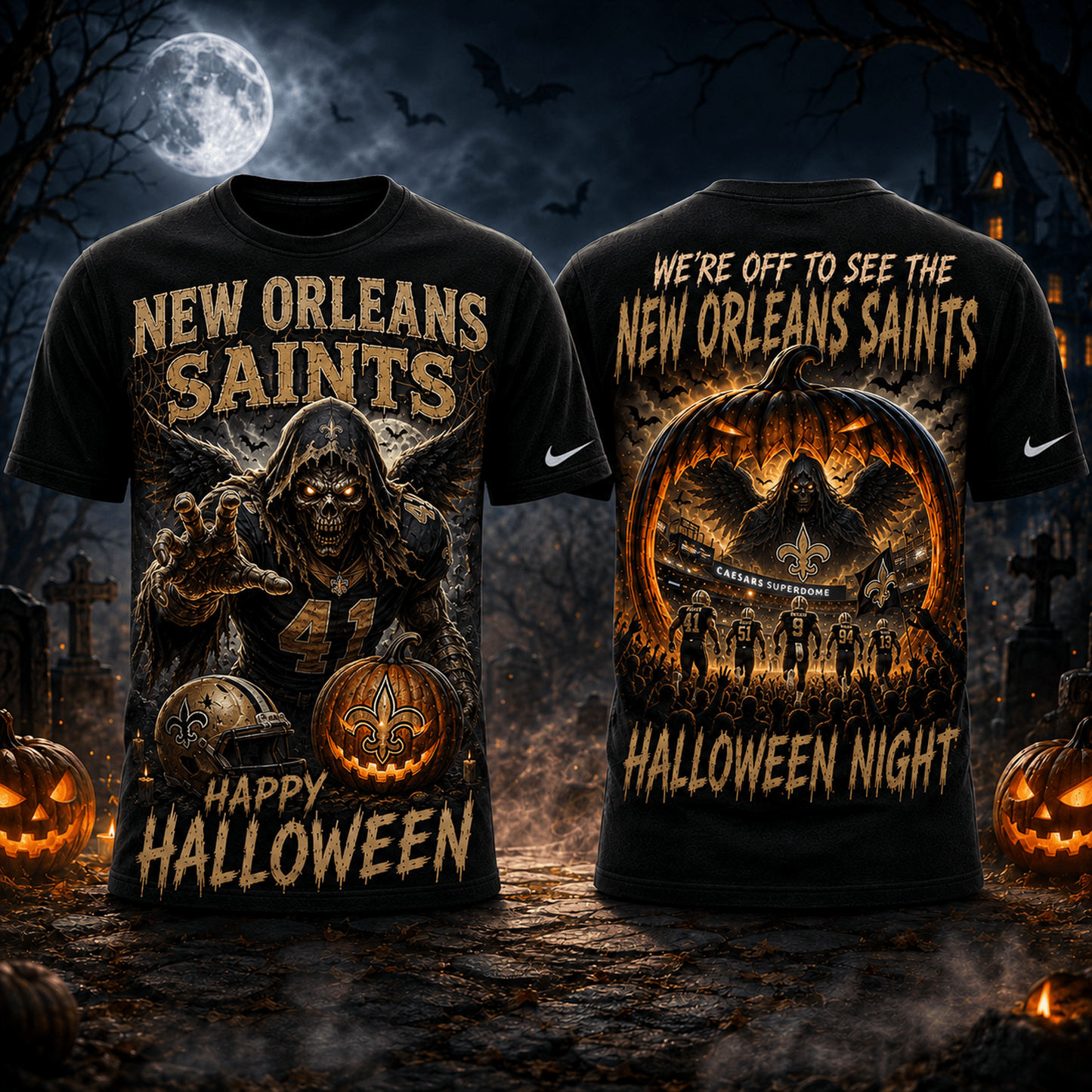 NO x NFL Halloween Game Day 3D Shirt
