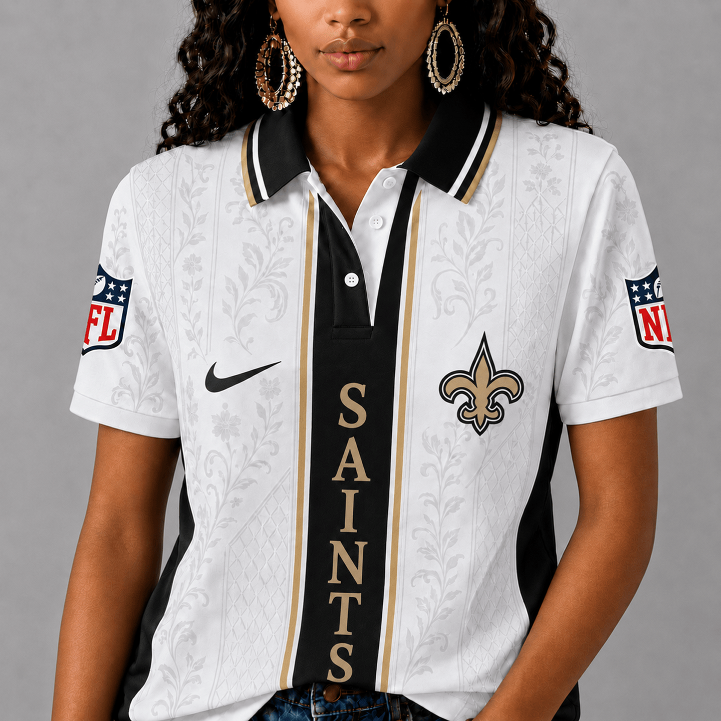 NO x NFL Premium Floral Elegance Polo Shirt