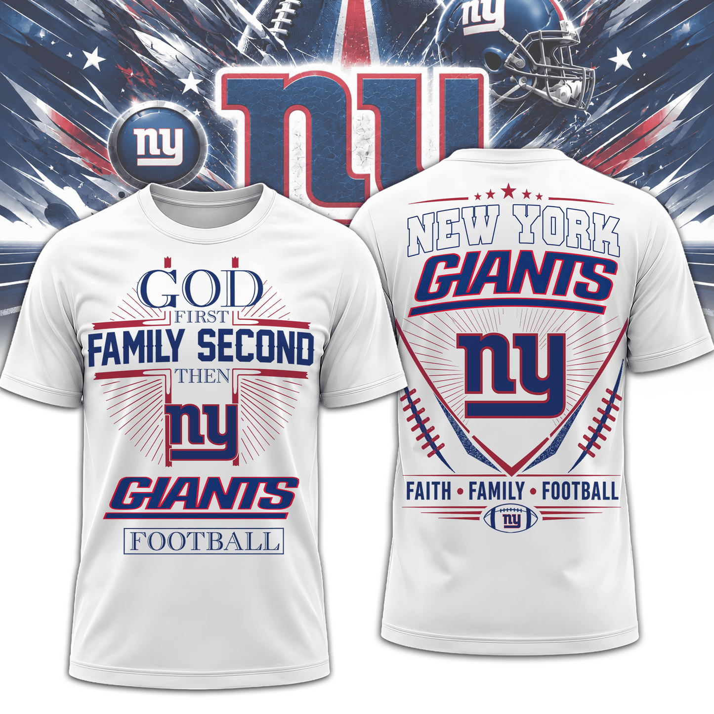 NYG x NFL Faith, Family, Football 3D Shirt