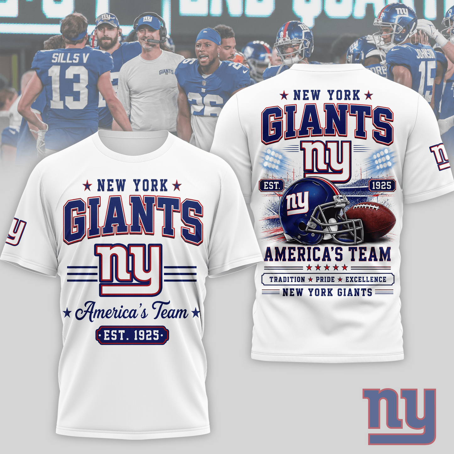 NYG x NFL Premium Team Tradition Pride 3D Shirt