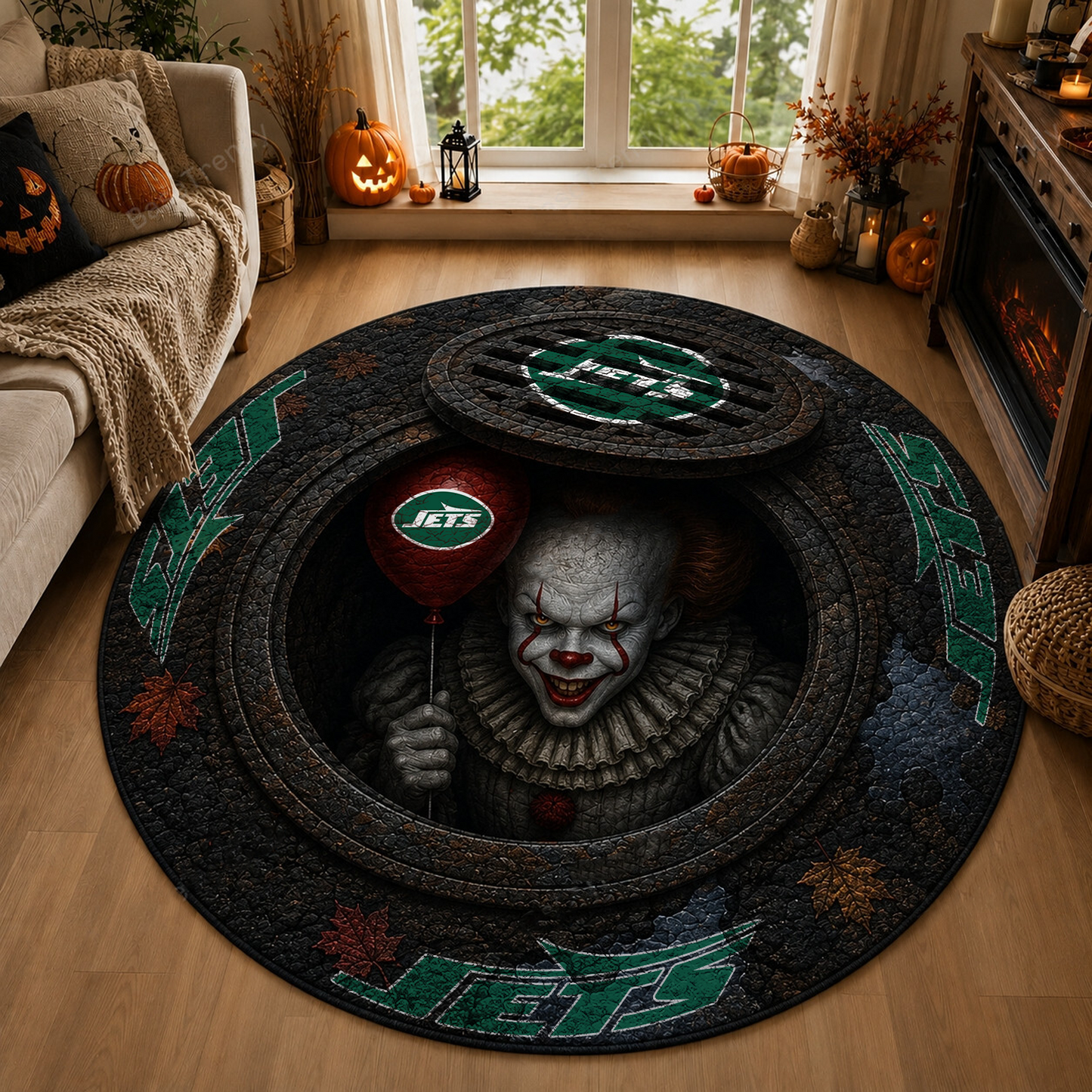 NYJ x NFL Halloween IT Rug