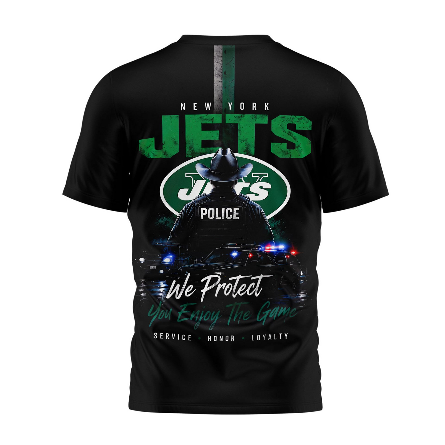 NYJ x NFL Premium Police Tribute Team 3D Shirt