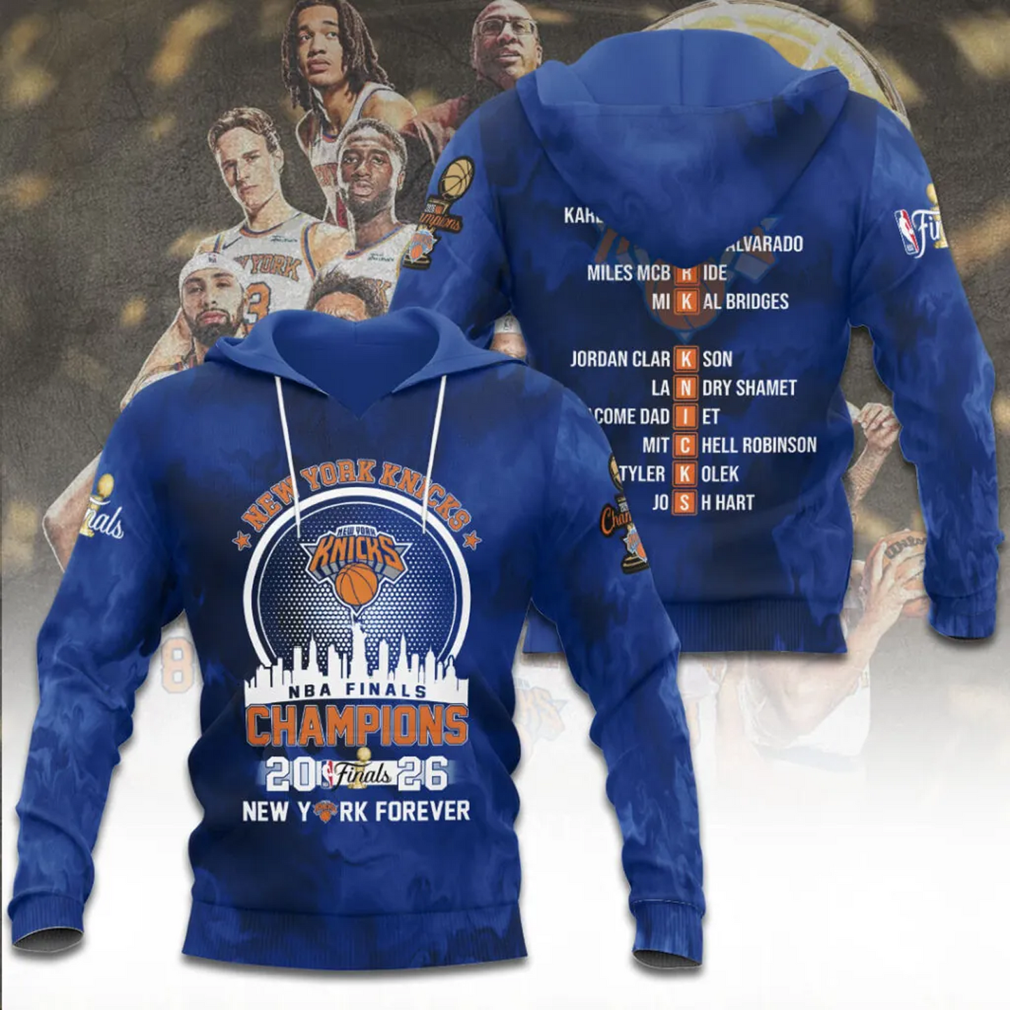 NYK x NBA Finals Champions 2026 3D Shirt V1 1606