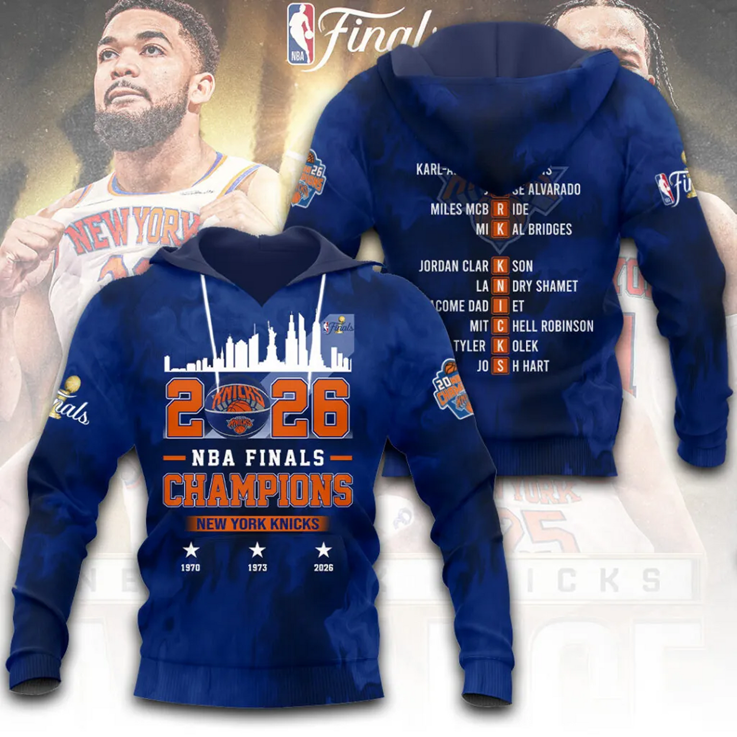 NYK x NBA Finals Champions 2026 3D Shirt V3 1606