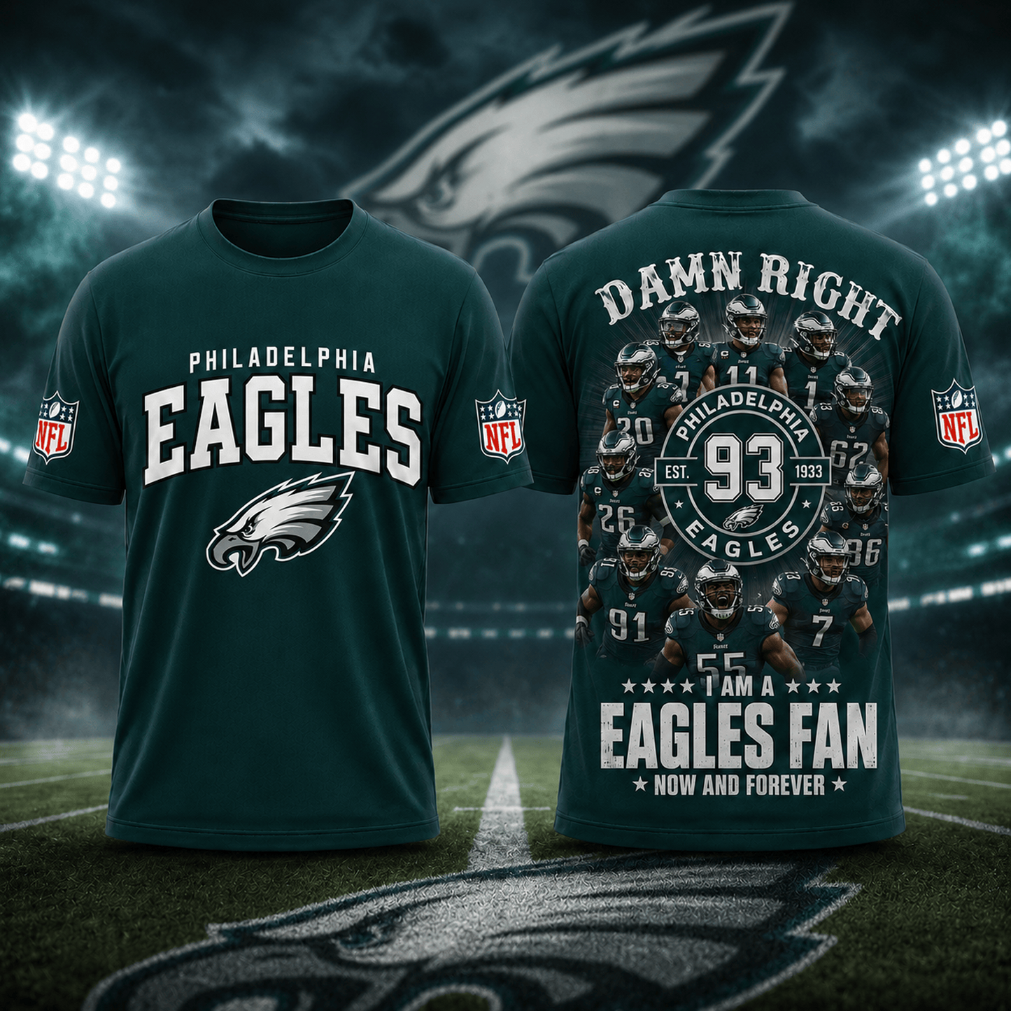 PHI x NFL Damn Right Forever Fan 3D Shirt