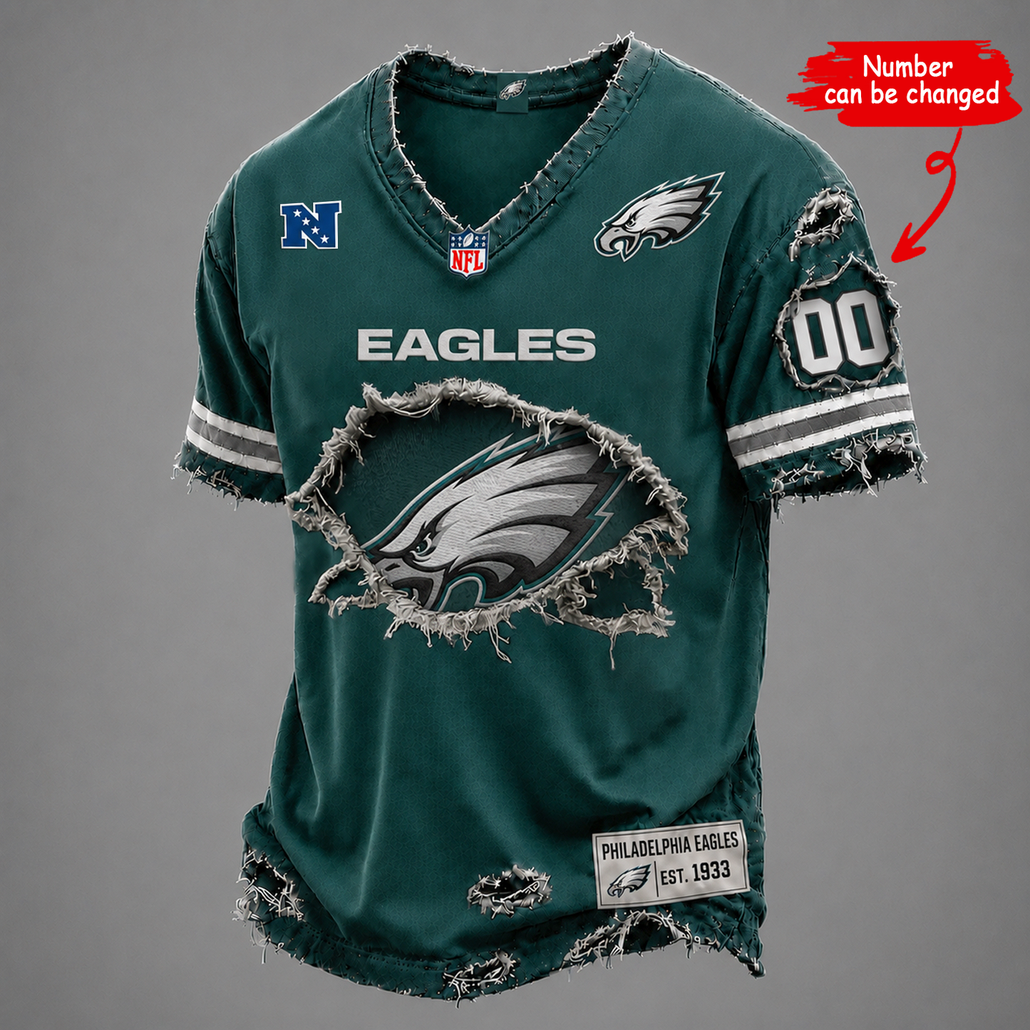 PHI x NFL LUXURY V-Neck T-Shirt V2 1506