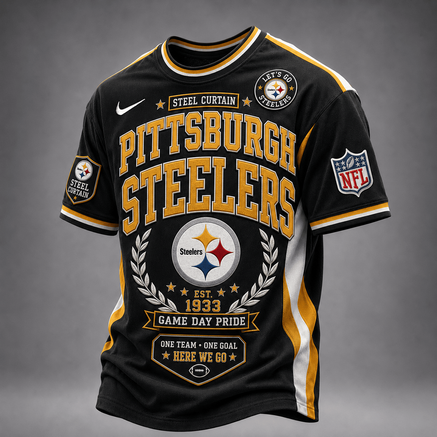 PIT x NFL Premium Classic Game Day Football T-Shirt