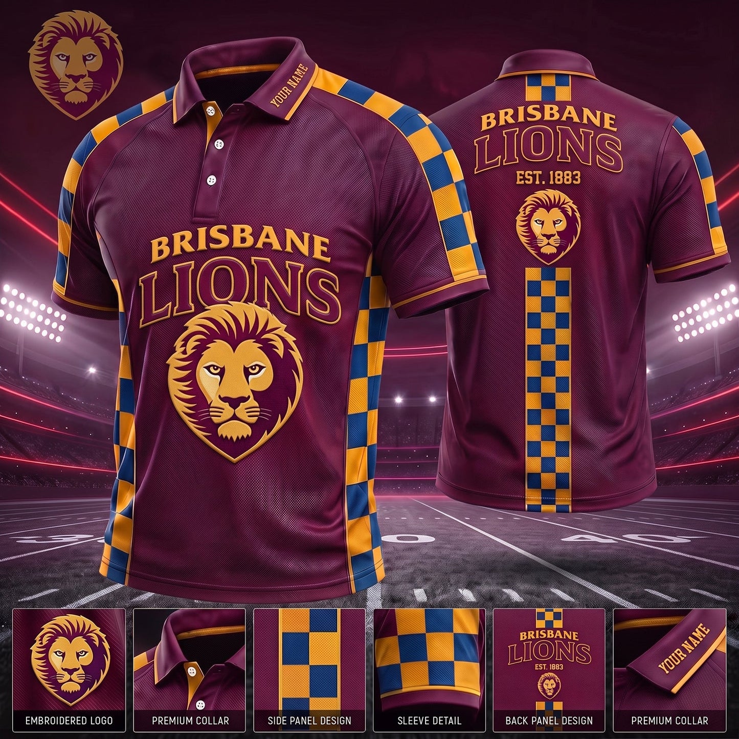 PREMIUM AFL X BL EXCLUSIVE PERSONALIZED POLO SHIRT LIMITED EDITION