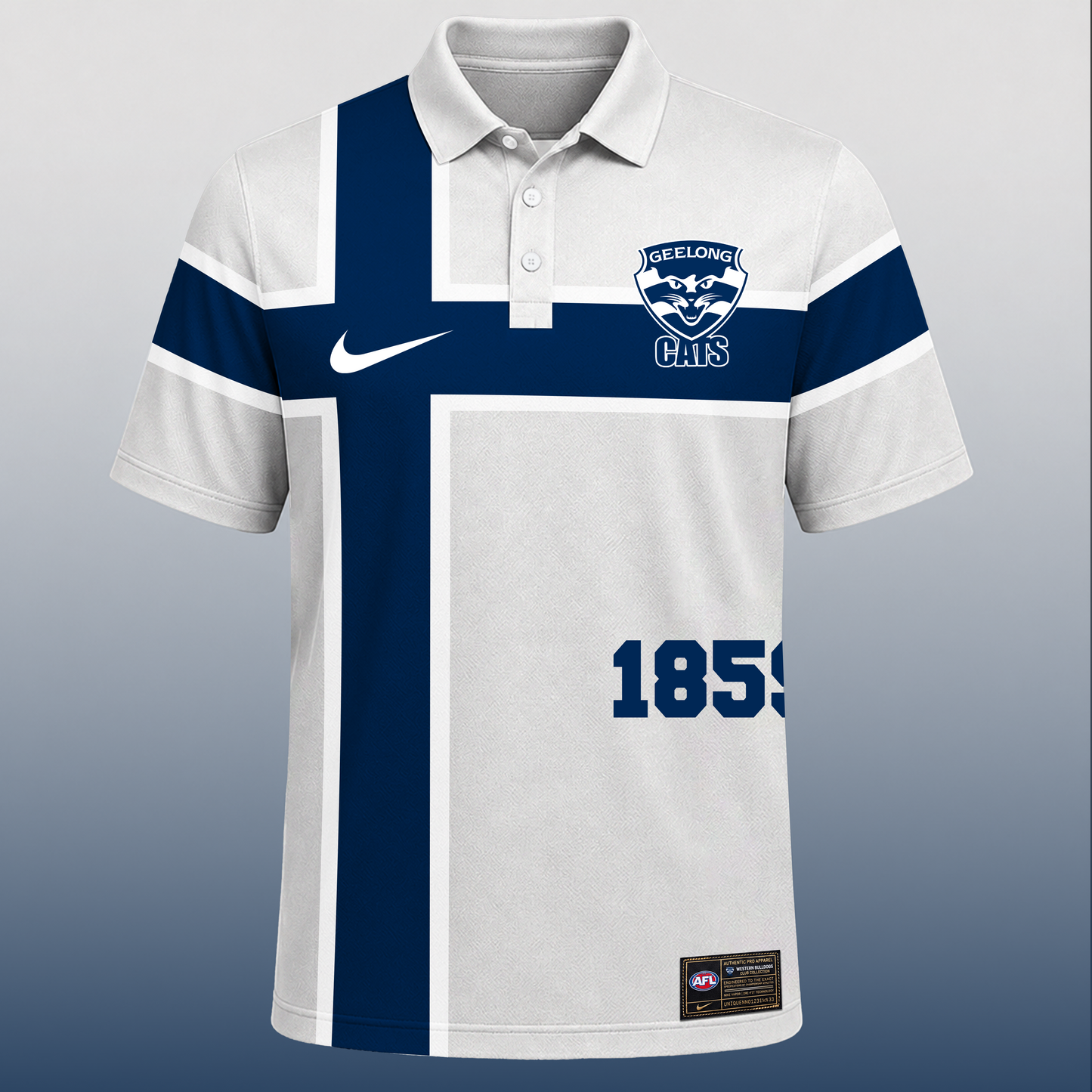 PREMIUM AFL X GEE EXCLUSIVE Sporty Cross Stripe Polo Shirt LIMITED EDITION