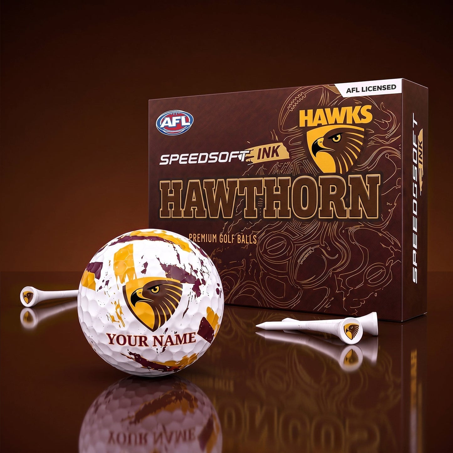 PREMIUM AFL X HAW EXCLUSIVE PERSONALIZED GOLF BALL SET LIMITED EDTION