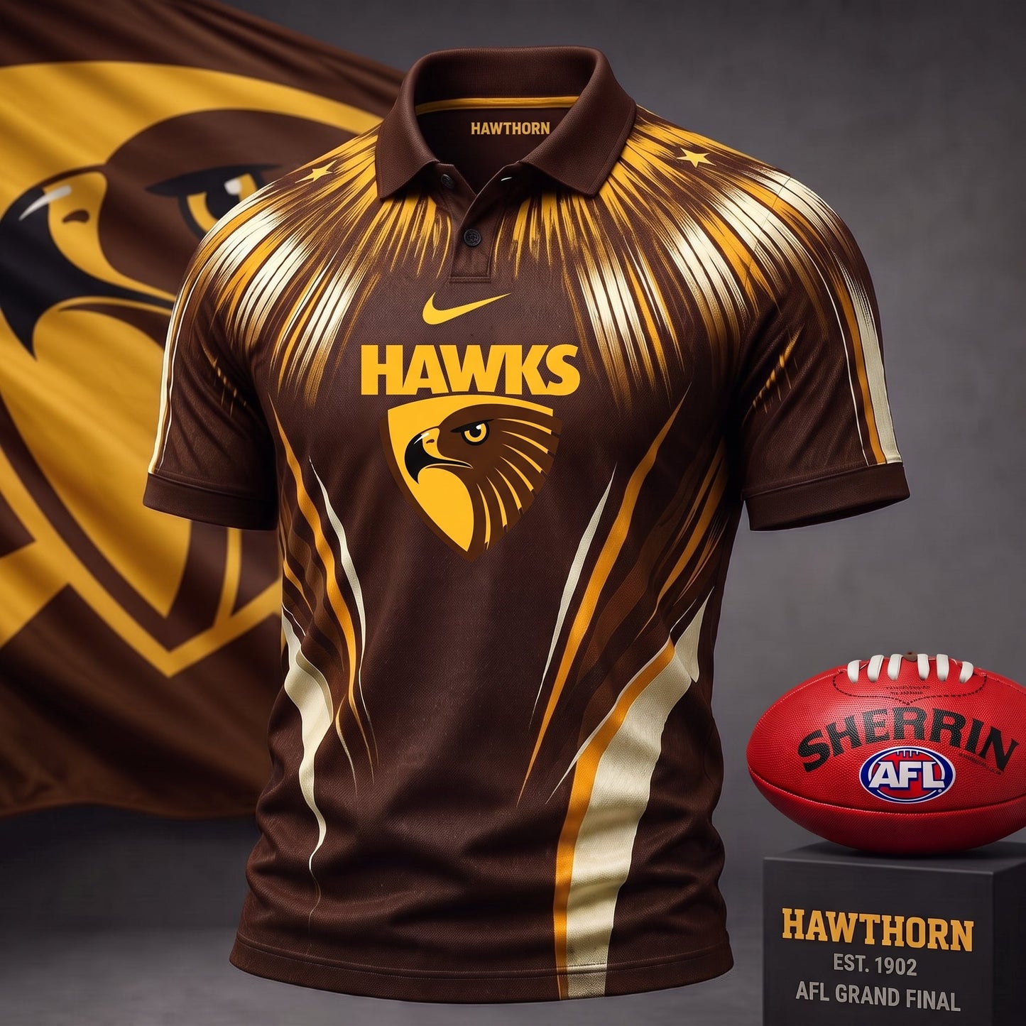 PREMIUM AFL X HAW EXCULISVE COLORFUL POLO SHIRT LIMITED EDITION