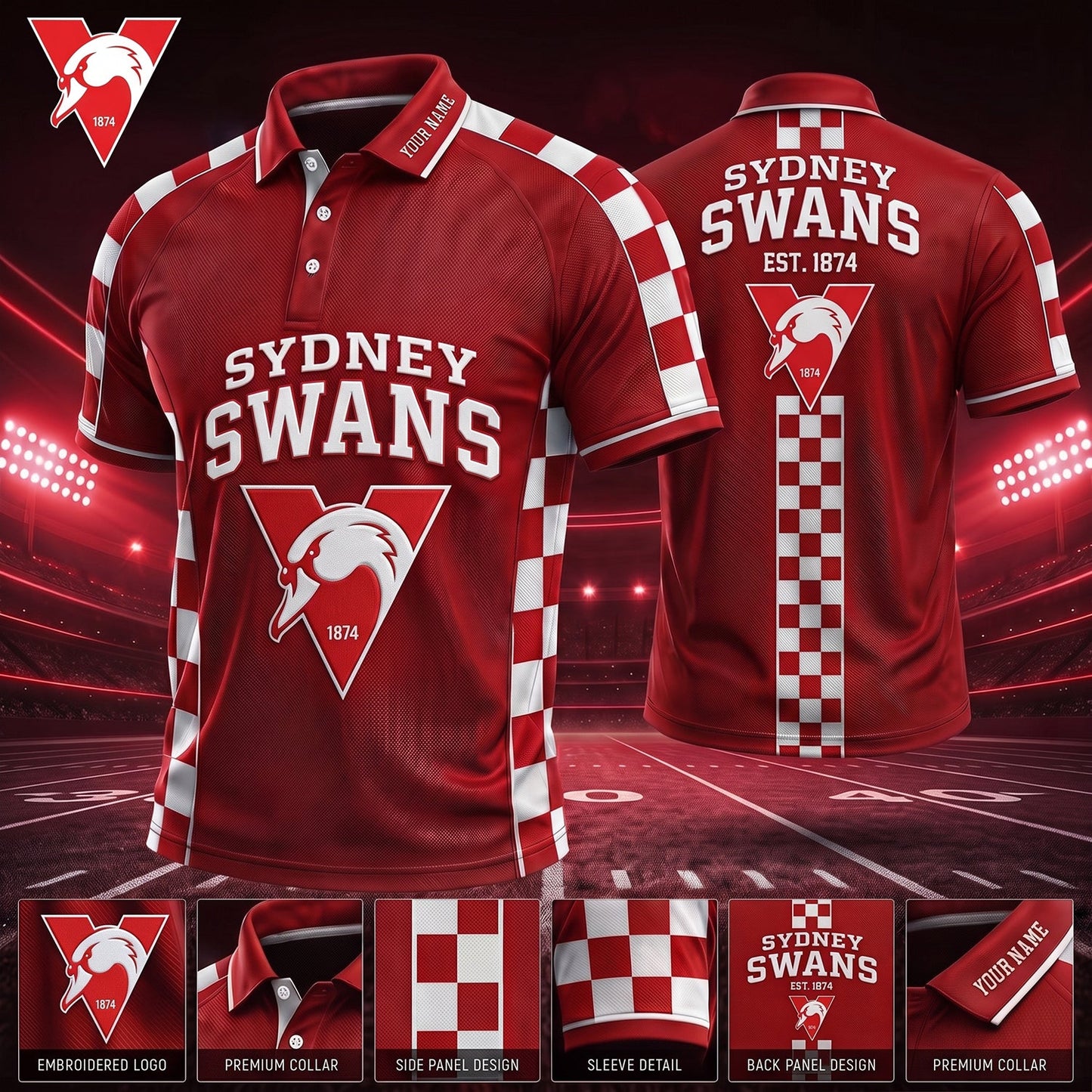 PREMIUM AFL X SS EXCLUSIVE PERSONALIZED POLO SHIRT LIMITED EDITION