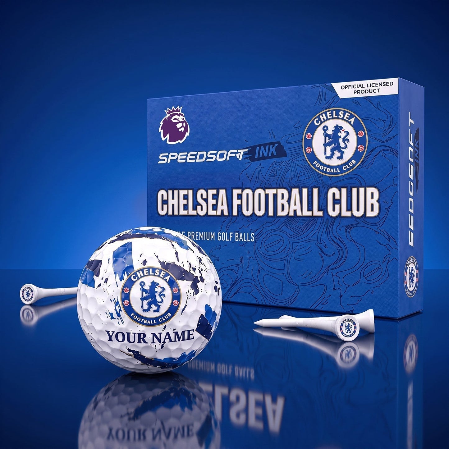 PREMIUM EPL X CHE EXCLUSIVE PERSONALIZED GOLF BALL SET LIMITED EDTION
