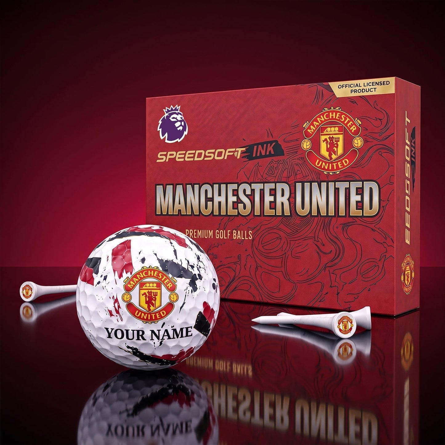 PREMIUM EPL X MU EXCLUSIVE PERSONALIZED GOLF BALL SET LIMITED EDTION