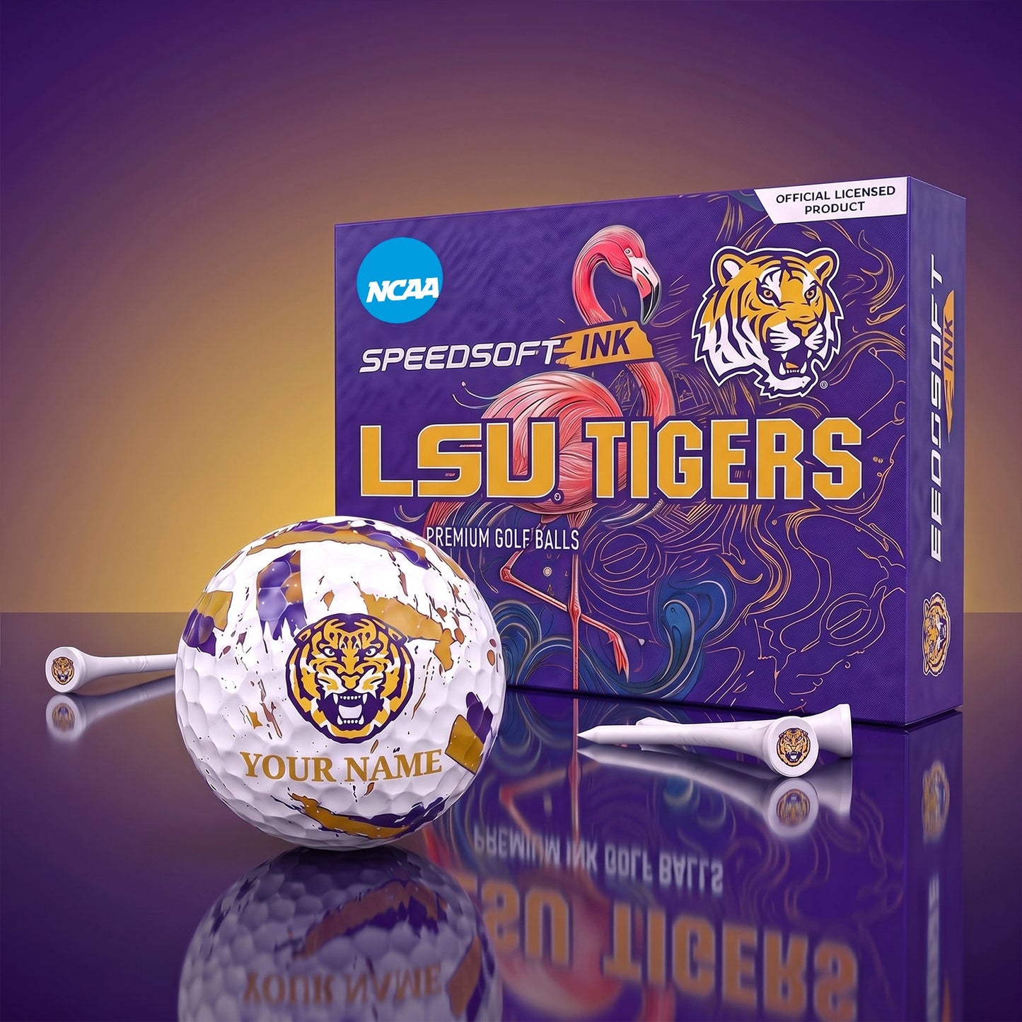 PREMIUM NCAA X LSU EXCLUSIVE PERSONALIZED GOLF BALL SET LIMITED EDTION