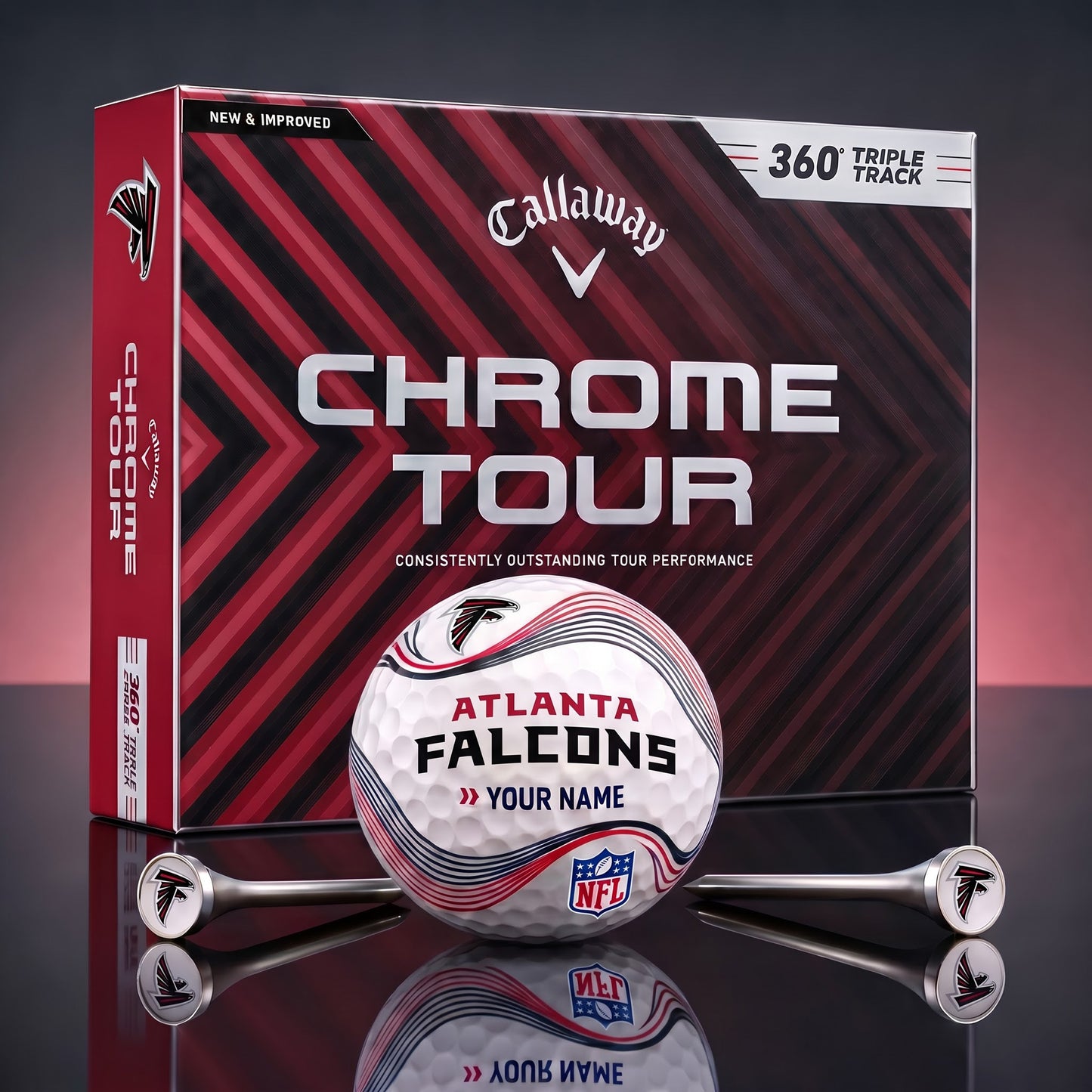 PREMIUM NFL X ATL DELUX PERSONALIZED GOLF BALL FOR TOURNAMENT V33 LIMITED EDITION