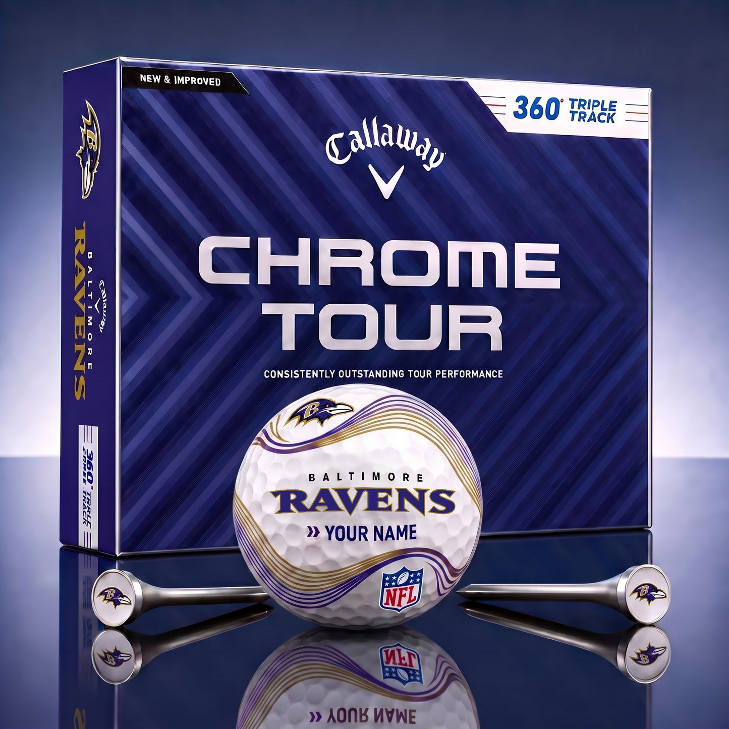 PREMIUM NFL X BAL DELUX PERSONALIZED GOLF BALL FOR TOURNAMENT V33 LIMITED EDITION