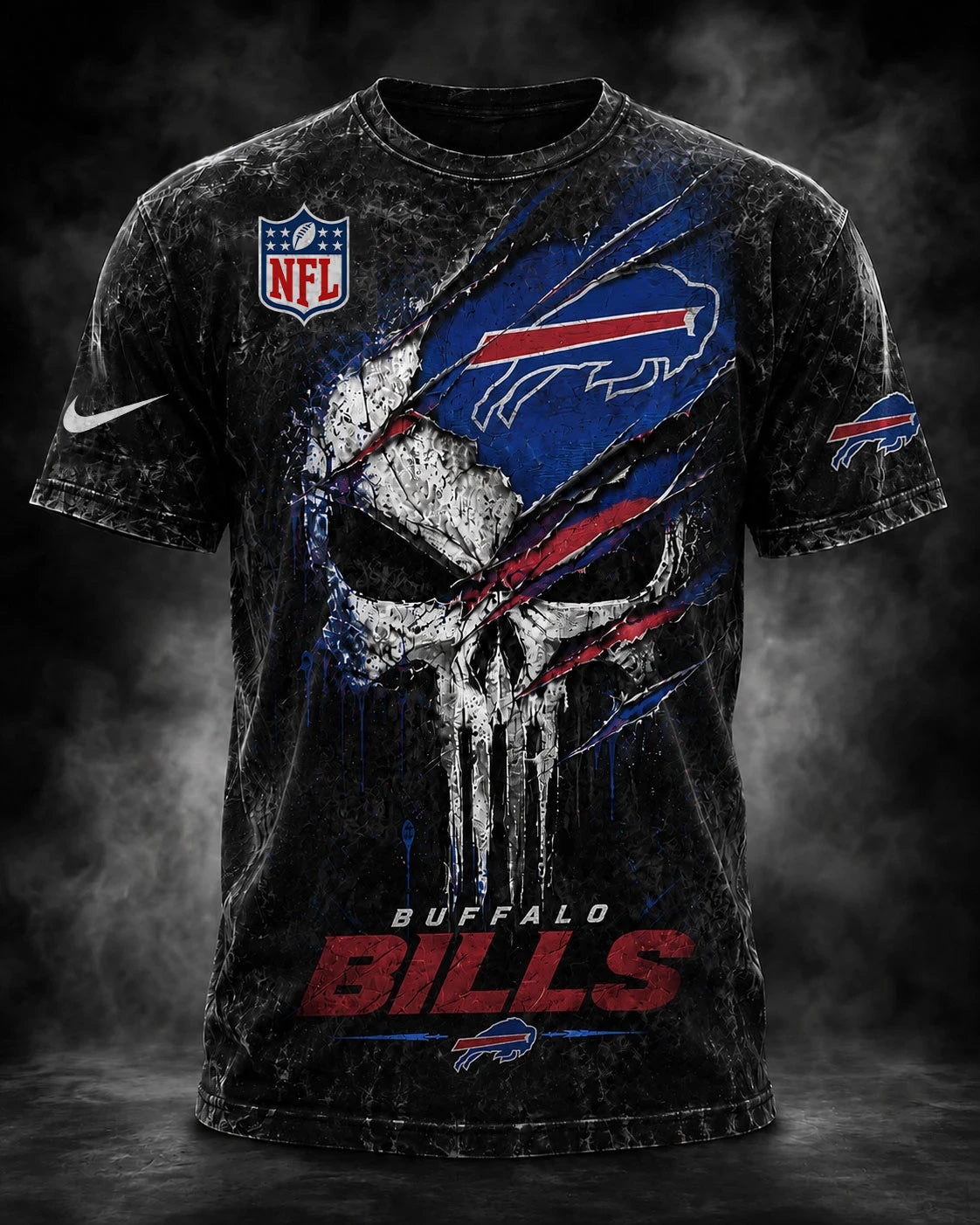 PREMIUM NFL X BUF EXCLUSIVE OLD-SKULL 3D Tshirt LIMITED EDITION