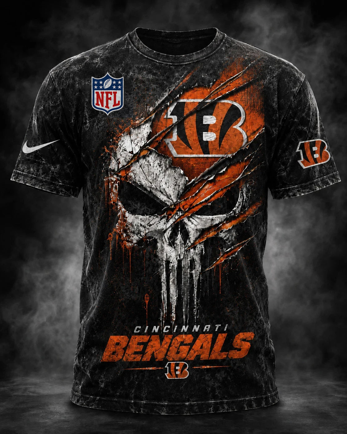 PREMIUM NFL X CIN EXCLUSIVE OLD-SKULL 3D Tshirt LIMITED EDITION