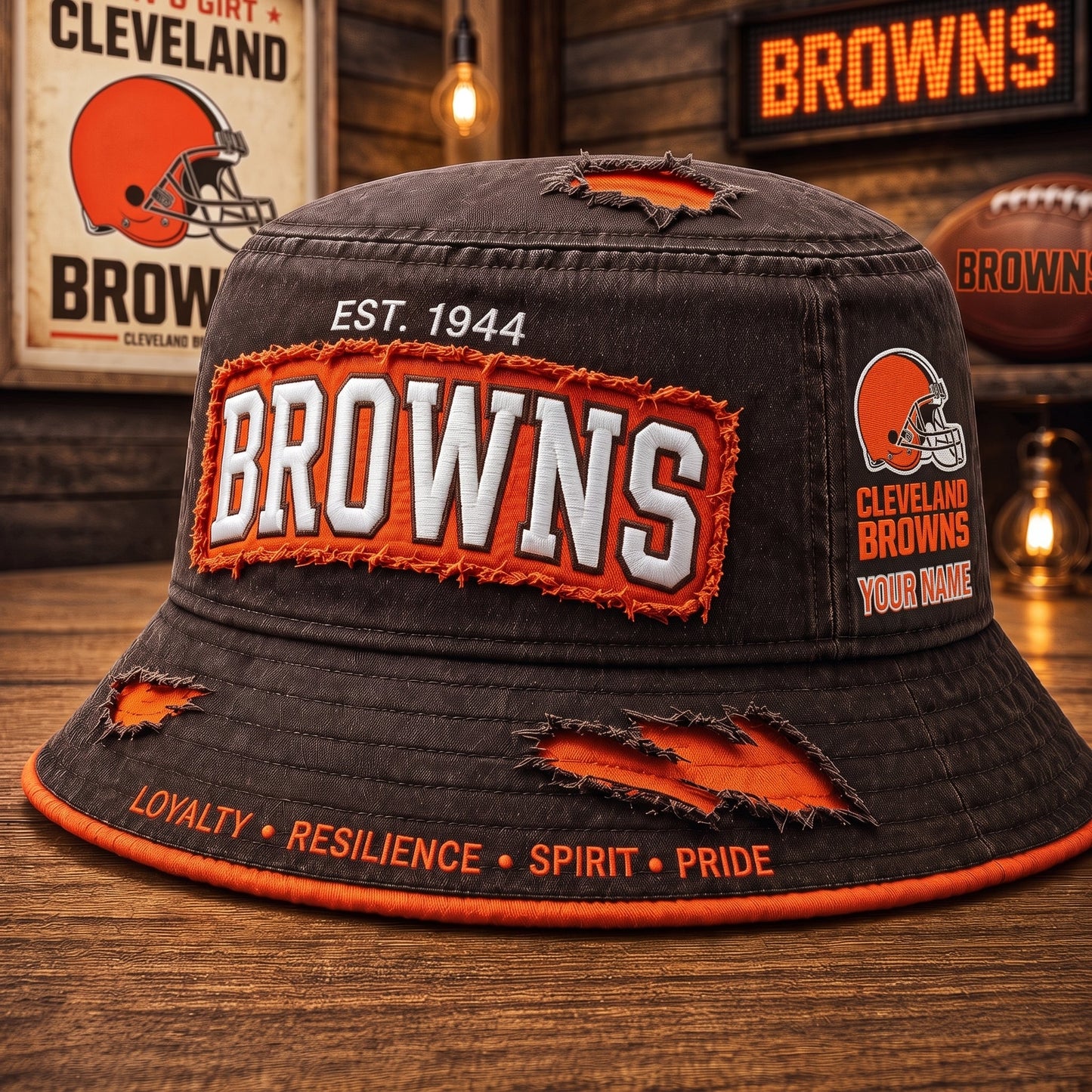 PREMIUM NFL X CLE EXCLUSIVE PERSONALIZED BUCKET HAT LIMITED EDITION