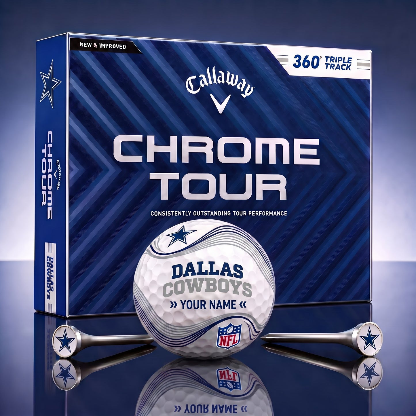 PREMIUM NFL X DAL DELUX PERSONALIZED GOLF BALL FOR TOURNAMENT V33 LIMITED EDITION
