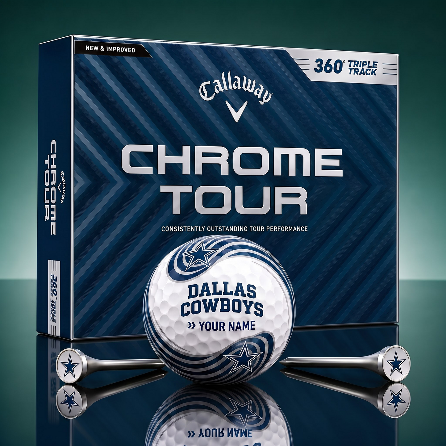 PREMIUM NFL X DC Glam-Lux PERSONALIZED TIE-Dye GOLF BALL V33 LIMITED EDTION