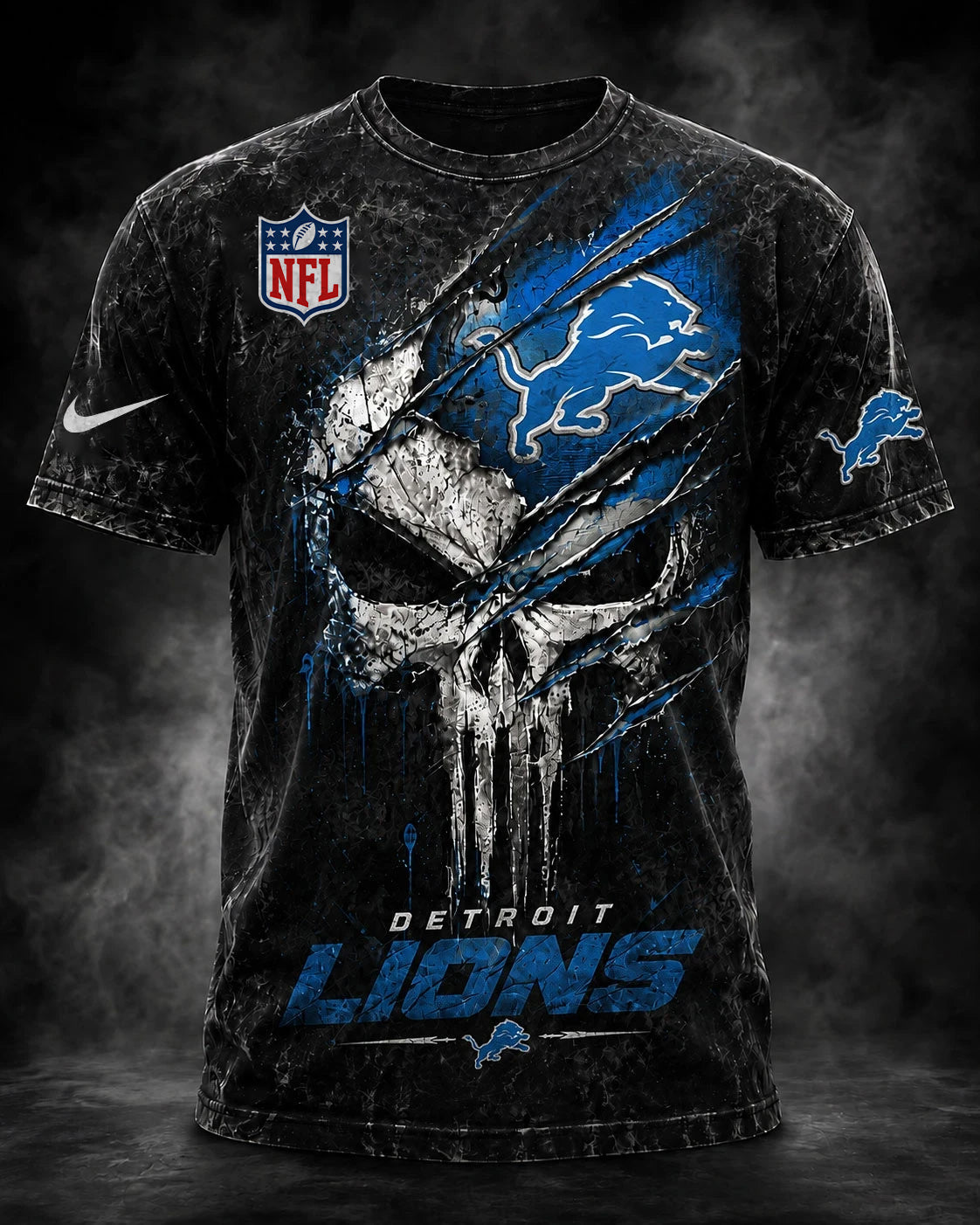 PREMIUM NFL X DET EXCLUSIVE OLD-SKULL 3D Tshirt LIMITED EDITION