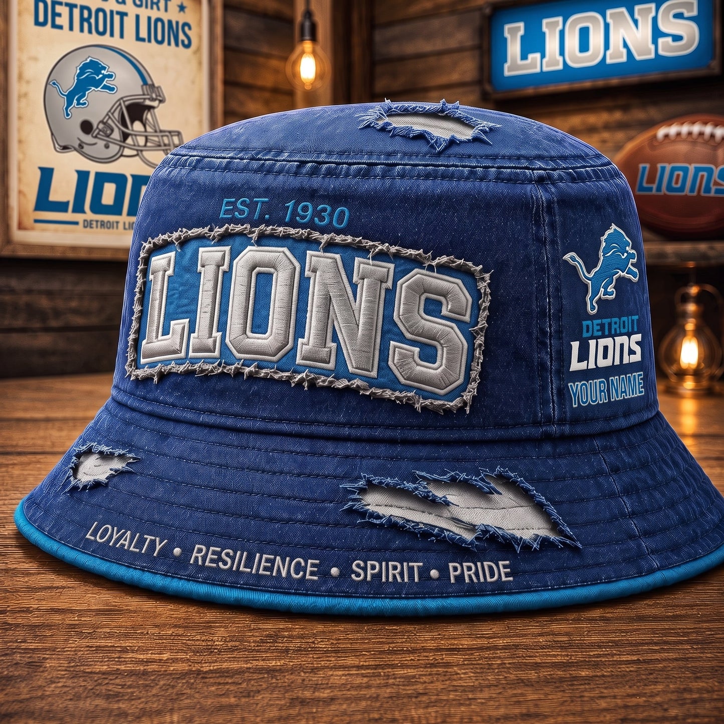 PREMIUM NFL X DL EXCLUSIVE PERSONALIZED BUCKET HAT LIMITED EDITION