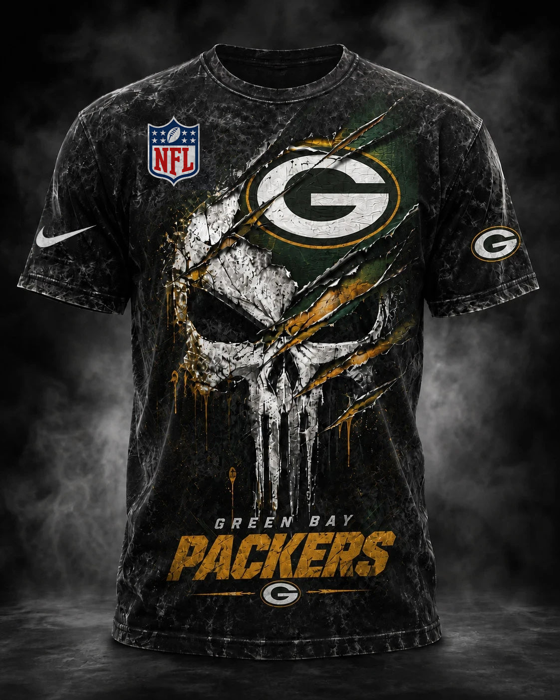 PREMIUM NFL X GB EXCLUSIVE OLD-SKULL 3D Tshirt LIMITED EDITION