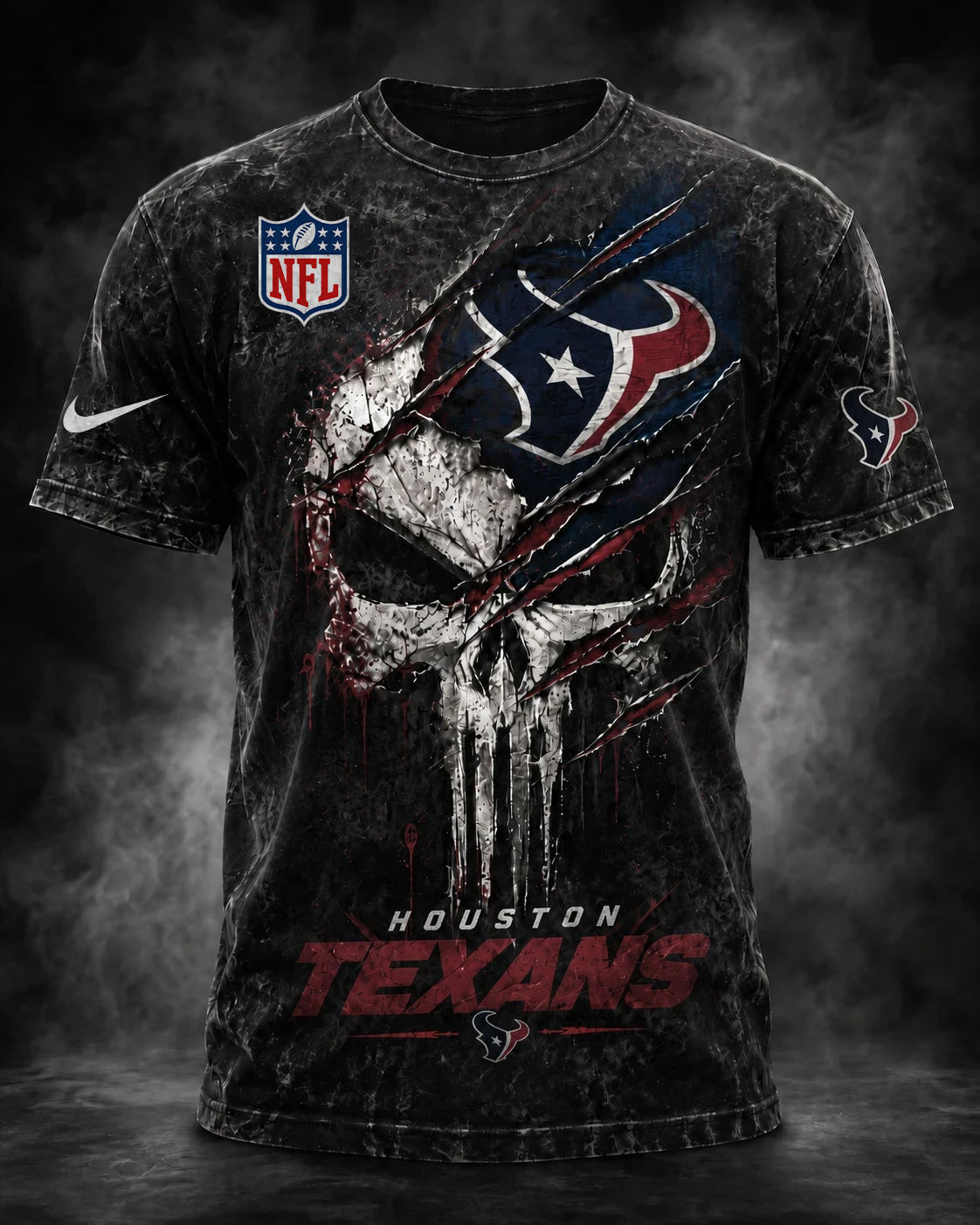 PREMIUM NFL X HOU EXCLUSIVE OLD-SKULL 3D Tshirt LIMITED EDITION