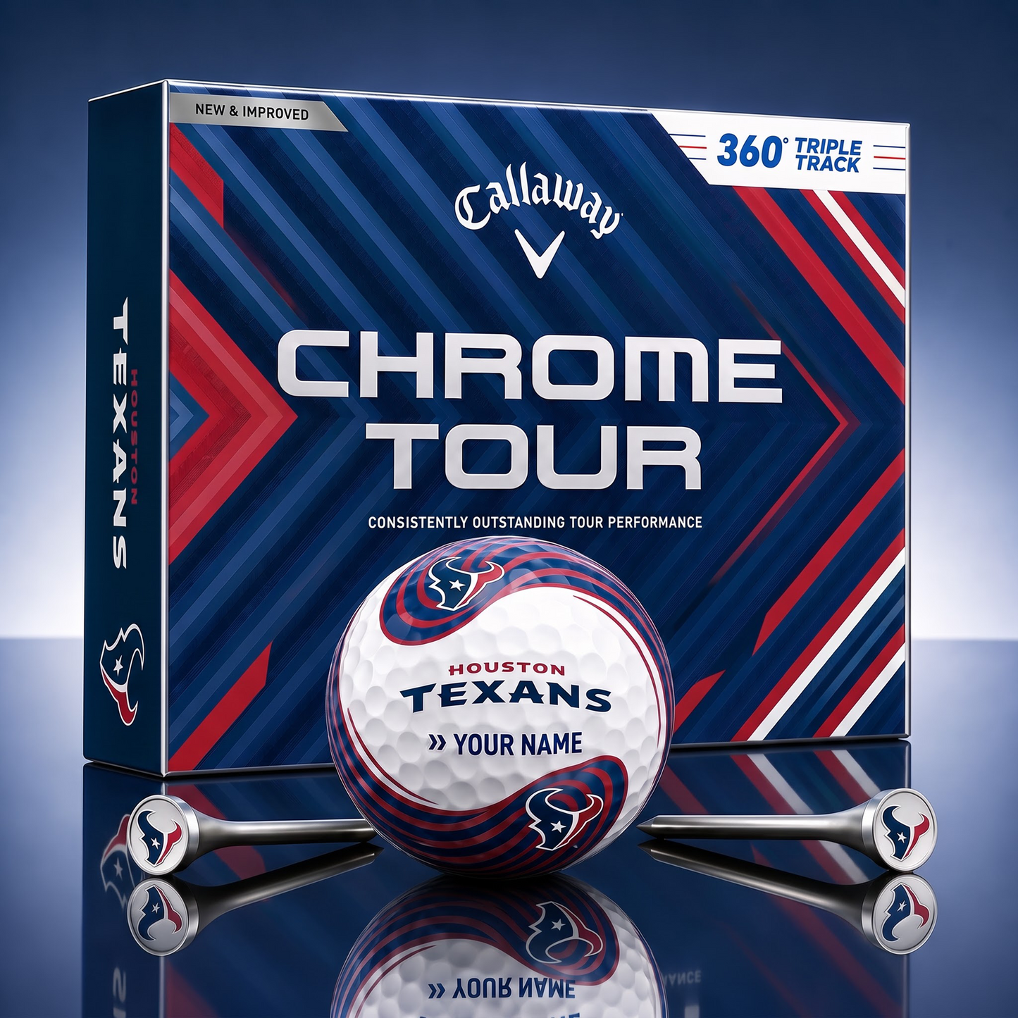 PREMIUM NFL X HT Glam-Lux PERSONALIZED TIE-Dye GOLF BALL V33 LIMITED EDTION