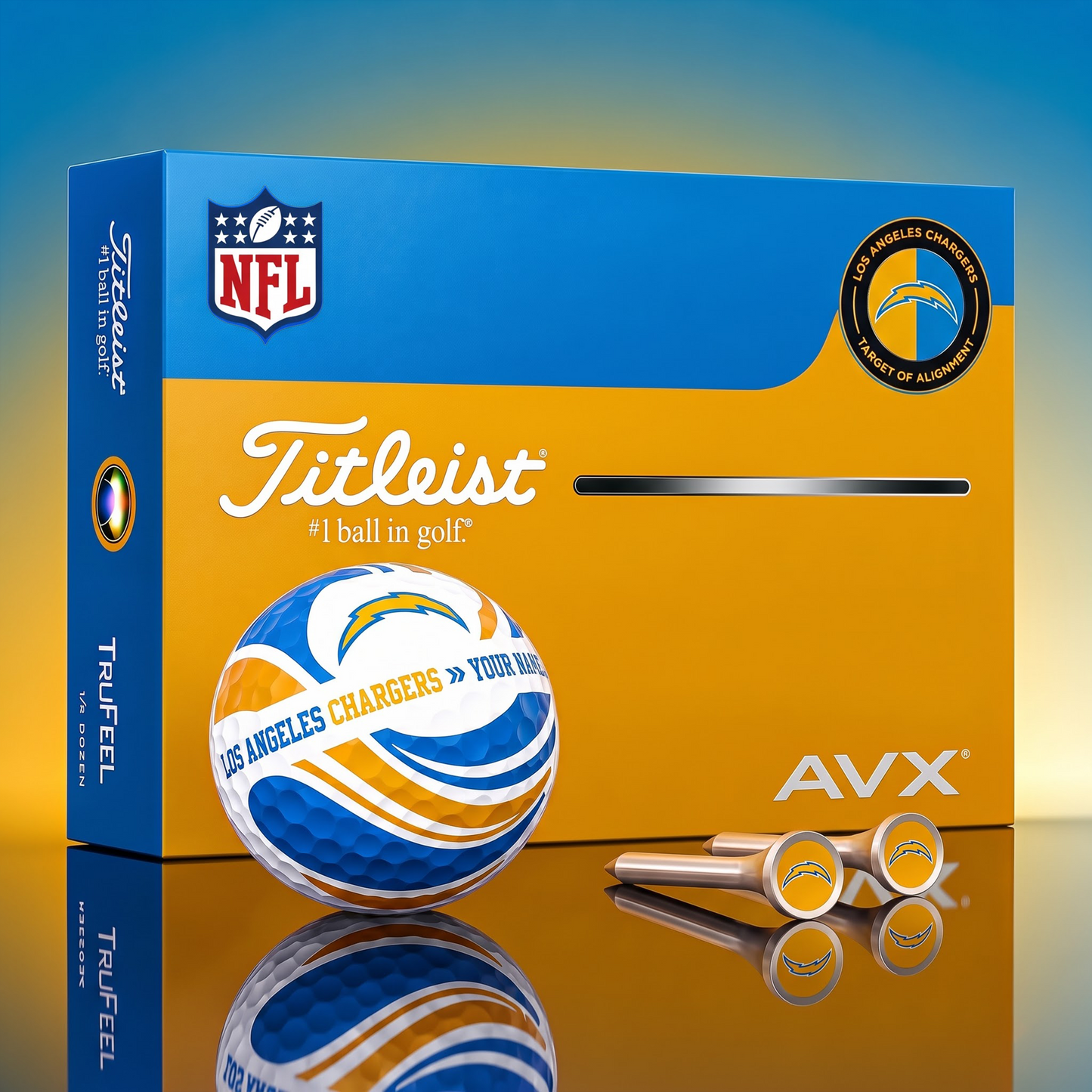PREMIUM NFL X LAC EXCLUSIVE TOURNAMENT PERSONALIZED GOLF BALL V6 COLLECTION