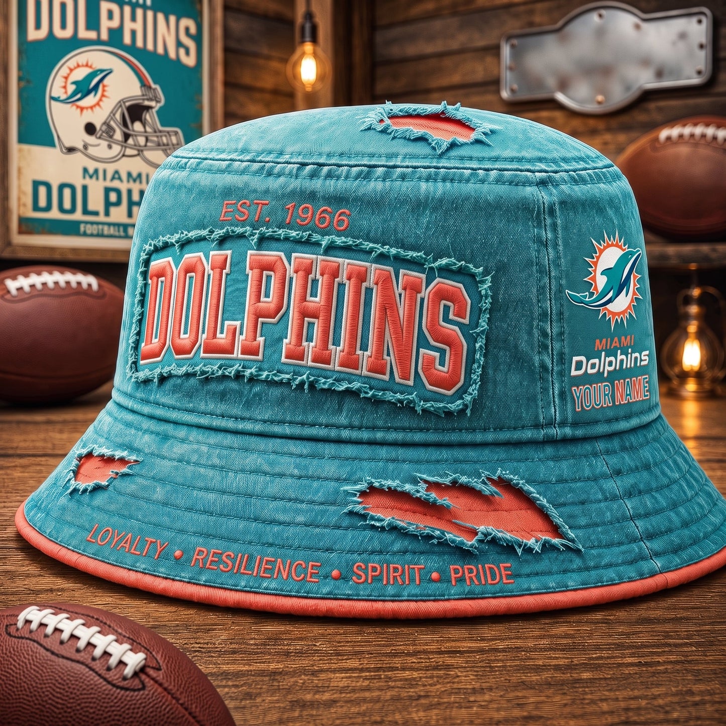 PREMIUM NFL X MD EXCLUSIVE PERSONALIZED BUCKET HAT LIMITED EDITION