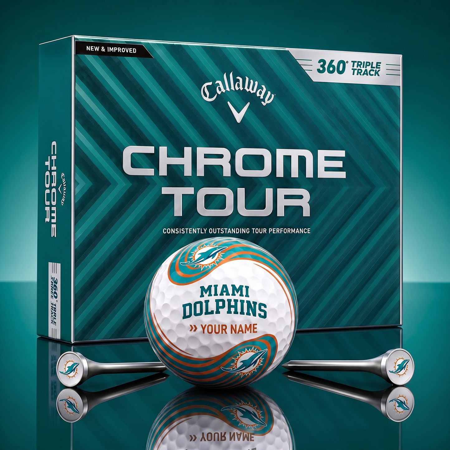 PREMIUM NFL X MD Glam-Lux PERSONALIZED TIE-Dye GOLF BALL V33 LIMITED EDTION