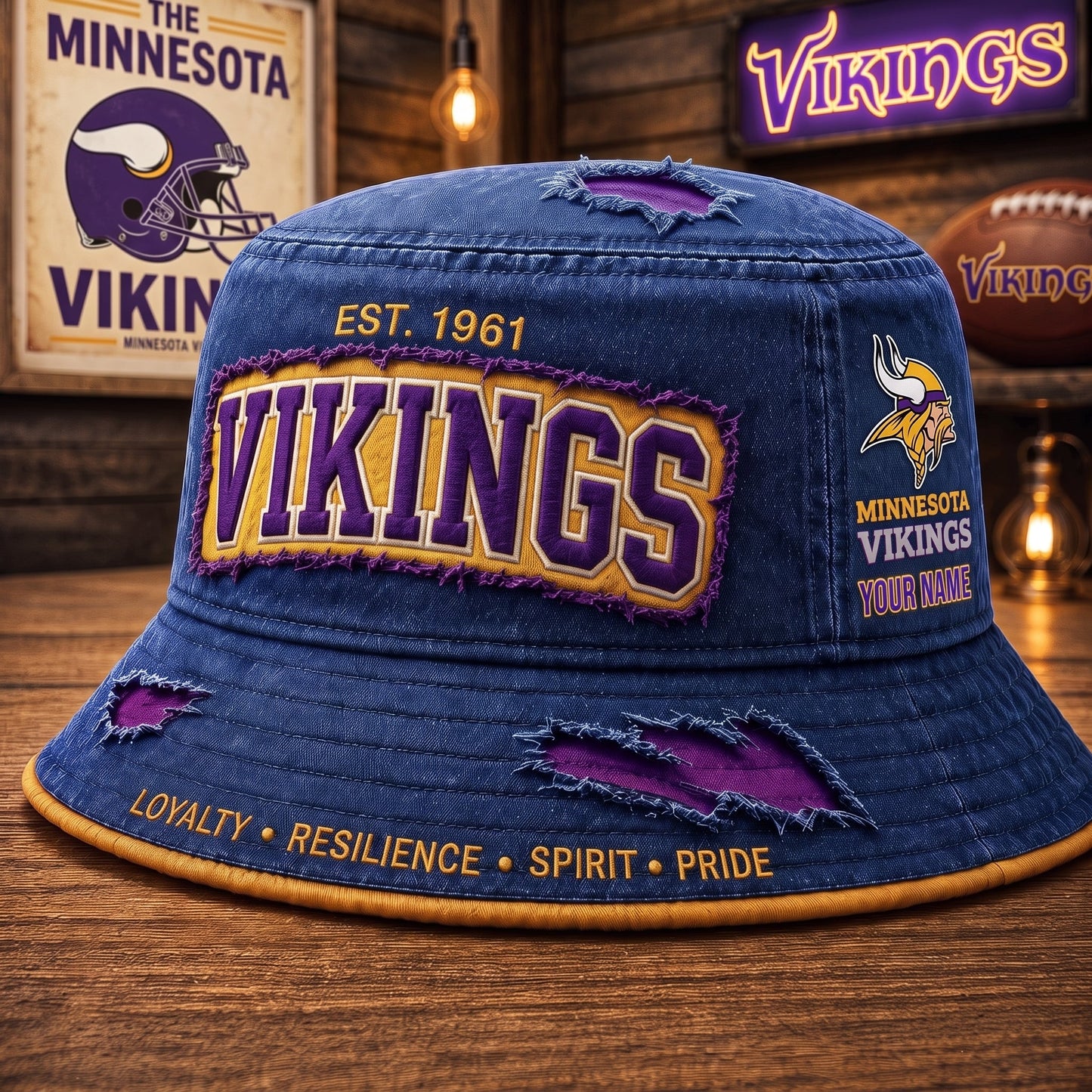 PREMIUM NFL X MV EXCLUSIVE PERSONALIZED BUCKET HAT LIMITED EDITION