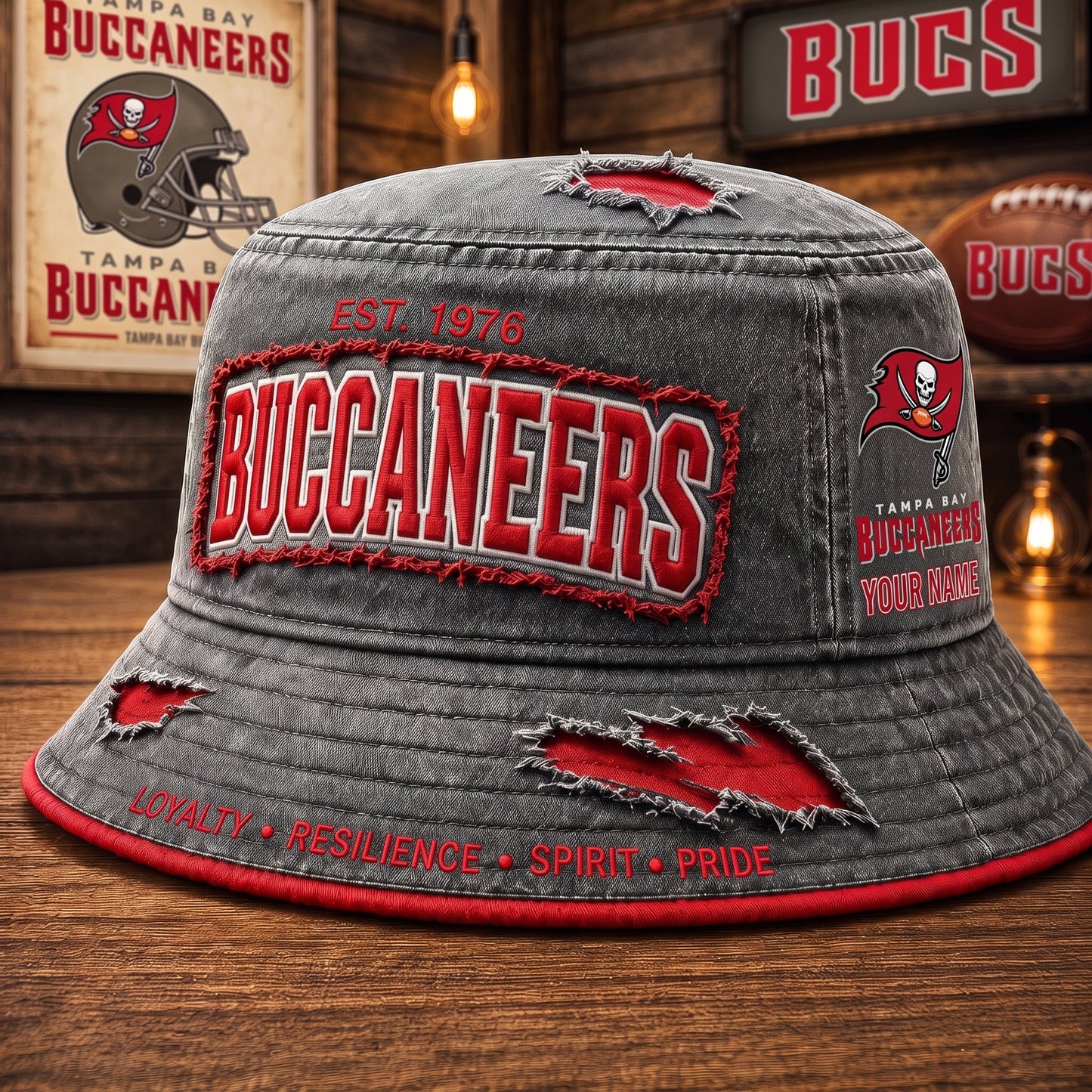 PREMIUM NFL X TBB EXCLUSIVE PERSONALIZED BUCKET HAT LIMITED EDITION