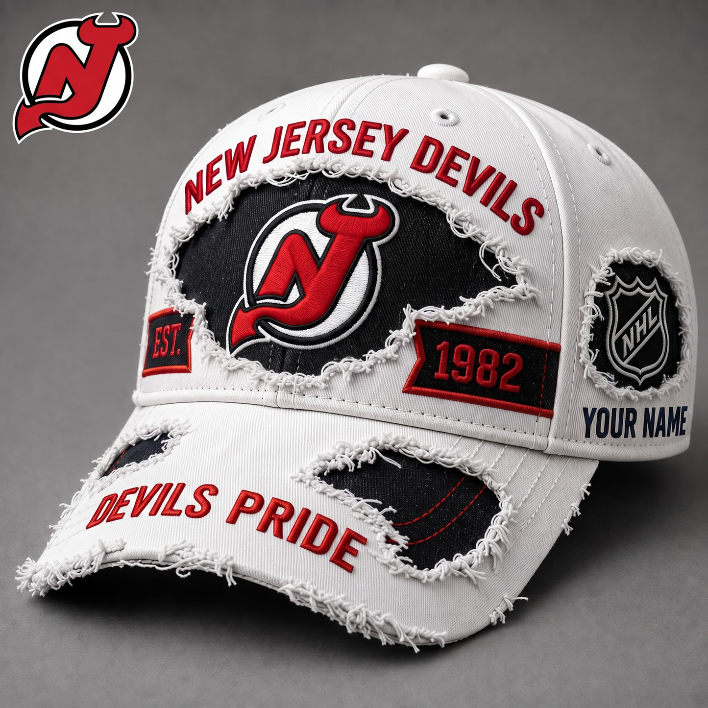 PREMIUM NHL X NJD EXCLUSIVE PERSONALIZED CAP FOR GAME DAY