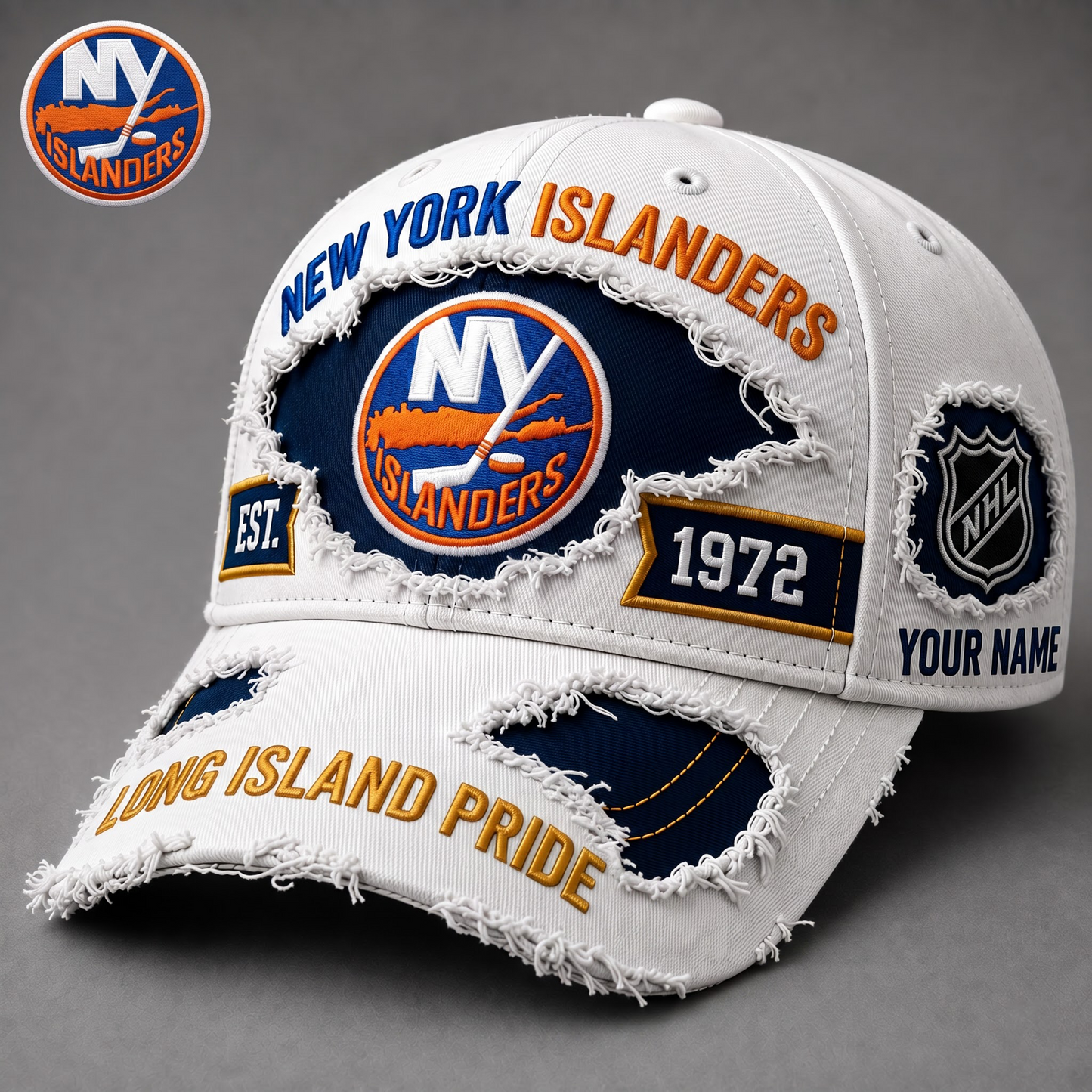 PREMIUM NHL X NYI EXCLUSIVE PERSONALIZED CAP FOR GAME DAY