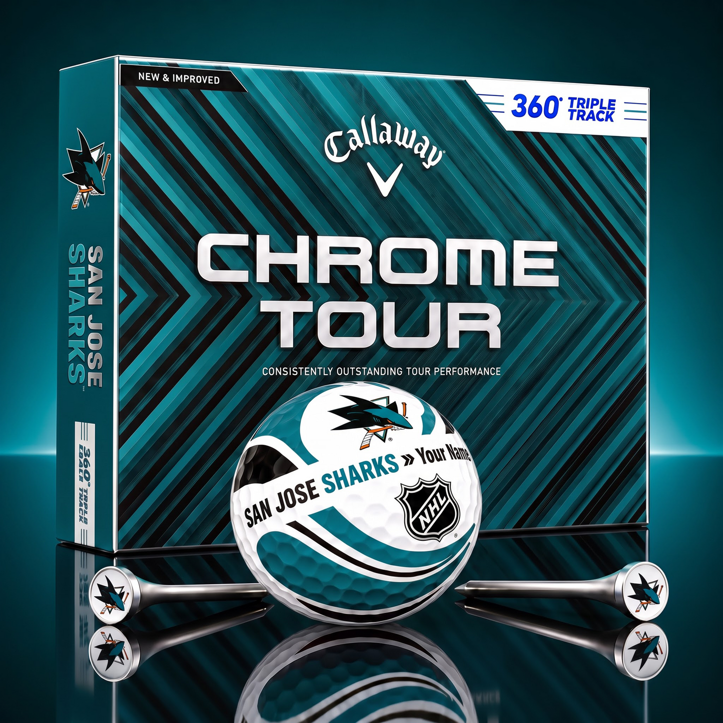 PREMIUM NHL X SJS EXCLUSIVE TOURNAMENT PERSONALIZED GOLF BALL V30 COLLECTION
