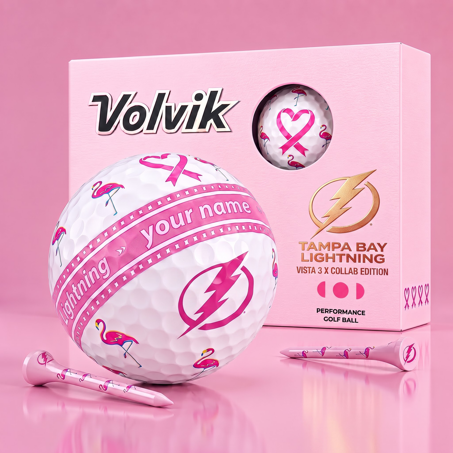 PREMIUM NHL X TBL EXCLUSIVE PERSONALIZED VOLVIK BREAST CANCER GOLF BALL SET LIMITED EDTION