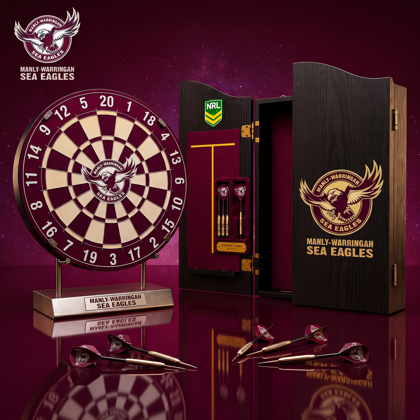PREMIUM NRL X MWSE EXCLUSIVE Dartboard GAME Set LIMITED EDITION