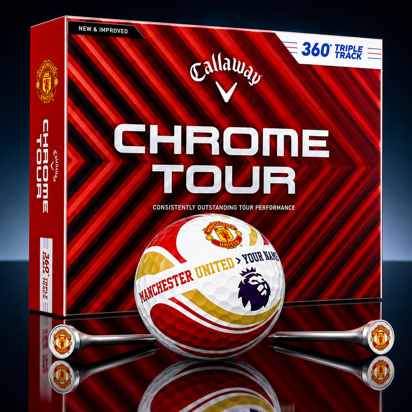 PREMIUM EPL X MU EXCLUSIVE TOURNAMENT PERSONALIZED GOLF BALL V3 COLLECTION NDT VHM 210826
