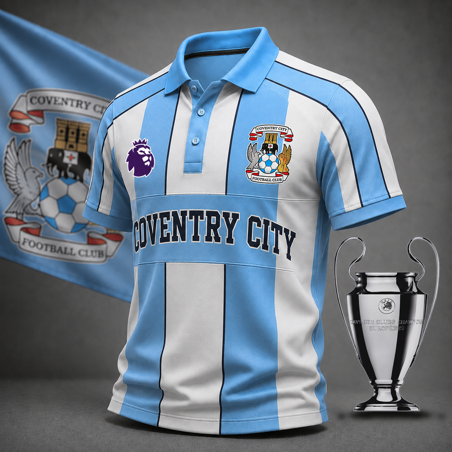 Premium EPL x COV Heritage Stripe Rugby Polo Shirt